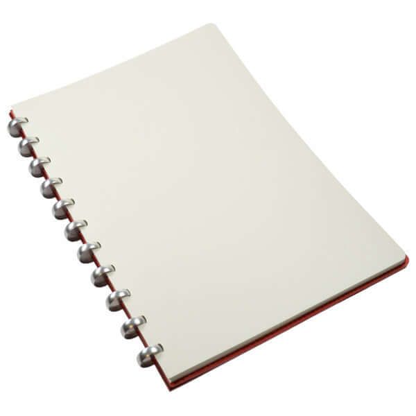 Atoma Pur Disc Bound Refillable Notebook - 210 x 295mm (8.3 x 11.7in) Red Leather Cover | Customizable Planner, Journal & Organizer for Office, School & Creative Projects
