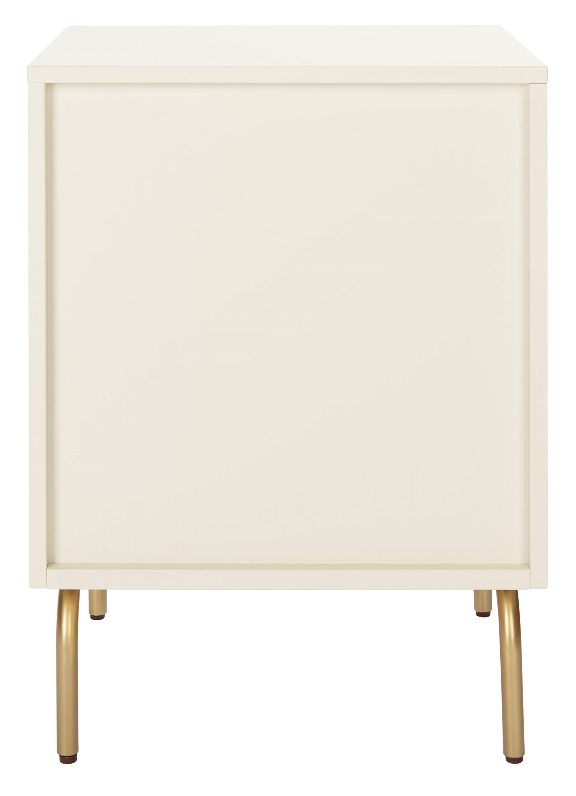 SAFAVIEH Genevieve 2-Drawer Nightstand - Cream & White Washed Wood Bedside Table for Bedroom, Living Room & Office - Compact Storage Furniture with Smooth Gliding Drawers