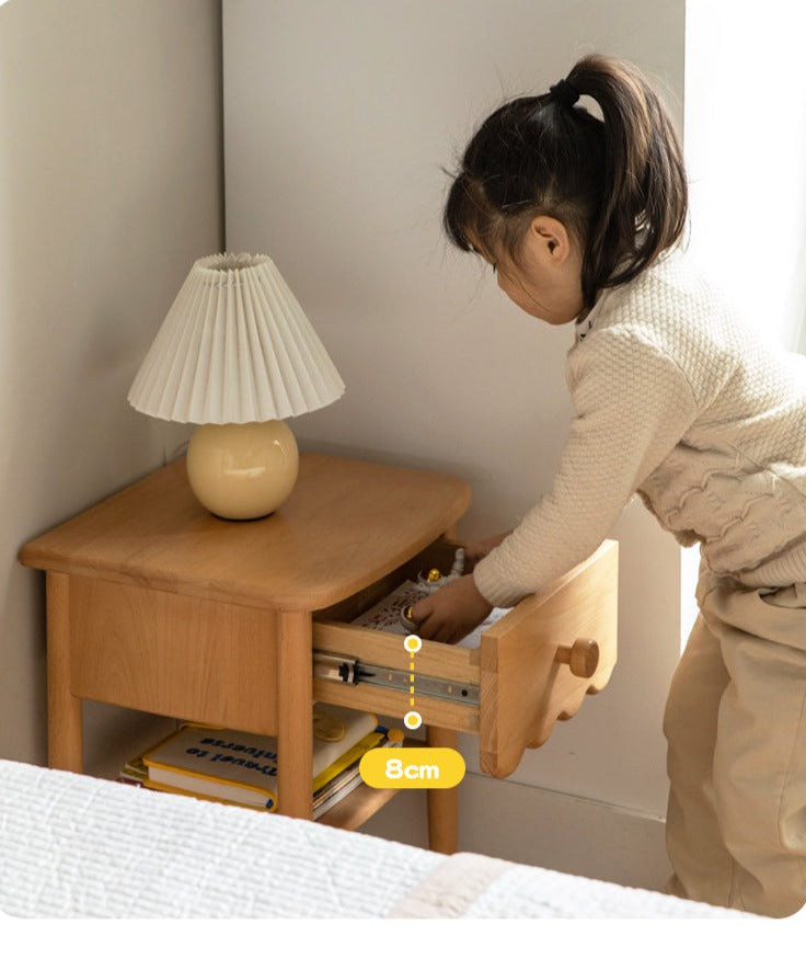 Solid Wood Nightstand - Beech or Oak Bedside Table for Bedroom, Modern & Rustic Home Decor, Durable & Stylish Furniture for Small Spaces