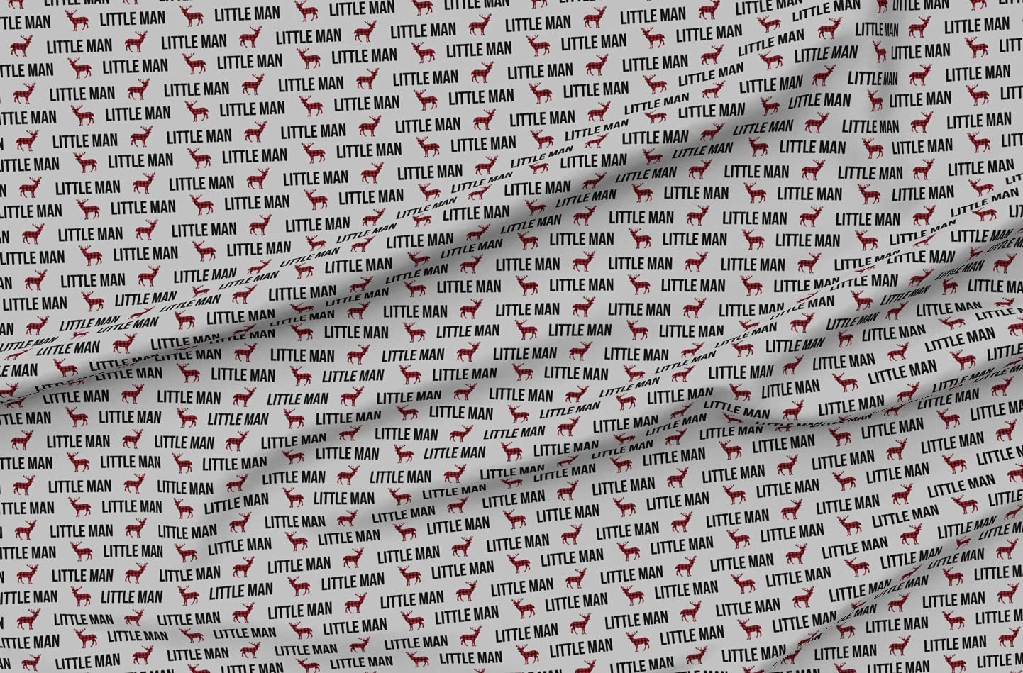 Little Man Boy Plaid Deer Buck Nursery Winter Print Upholstery Velvet Fabric by The Yard - Spoonflower Fabric for Home Decor, Apparel & DIY Projects (Perfect for Curtains, Pillows & Baby Clothing)