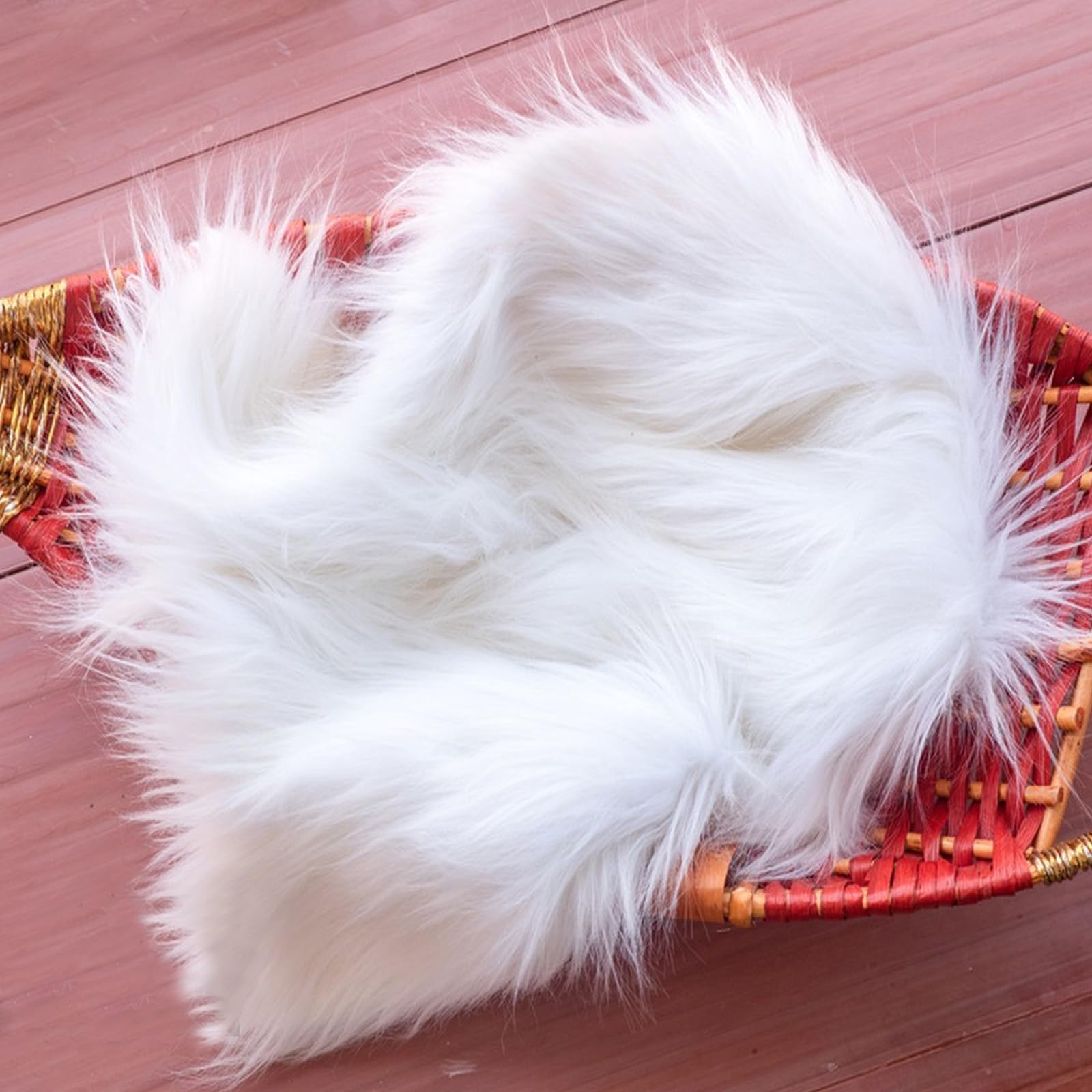 Fluffy Washable Small Dog & Cat Bed - Super Soft Plush Faux Fur Pet Mat for Indoor Sleeping | Warm Comfortable Cushion for Puppies, Kittens & Small Pets | Perfect for Bedroom, Living Room & Pet Carriers