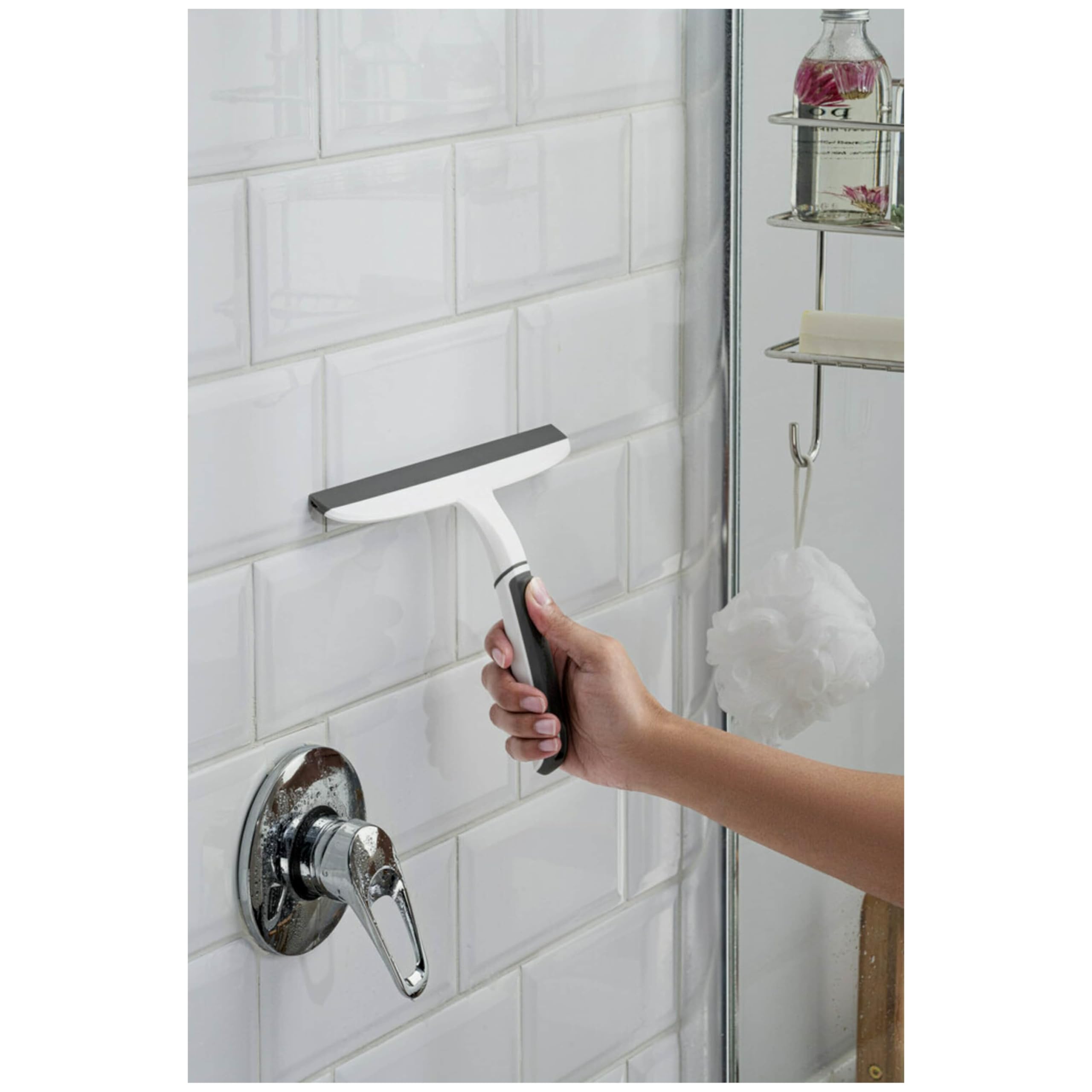 Scotch-Brite Dual Blade Squeegee for Mirrors, Glass Shower Doors & Windows – Safe & Effective Cleaning Tool (4-Pack) – Perfect for Bathroom, Kitchen & Car Windows