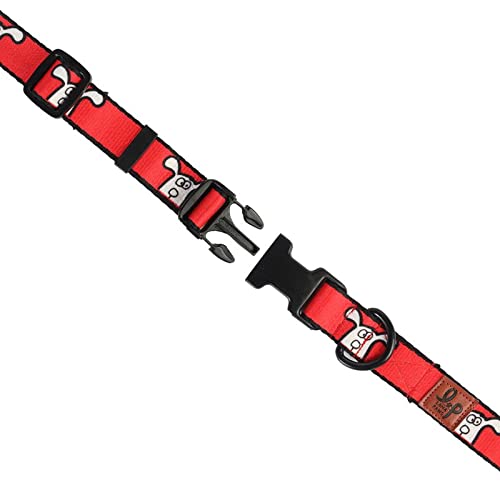 Lana Paws 'How You Doin'' Adjustable Dog Collar - Durable Nylon Pet Collar with Metal Buckle for Medium Dogs - Perfect for Daily Walks, Training & Outdoor Adventures
