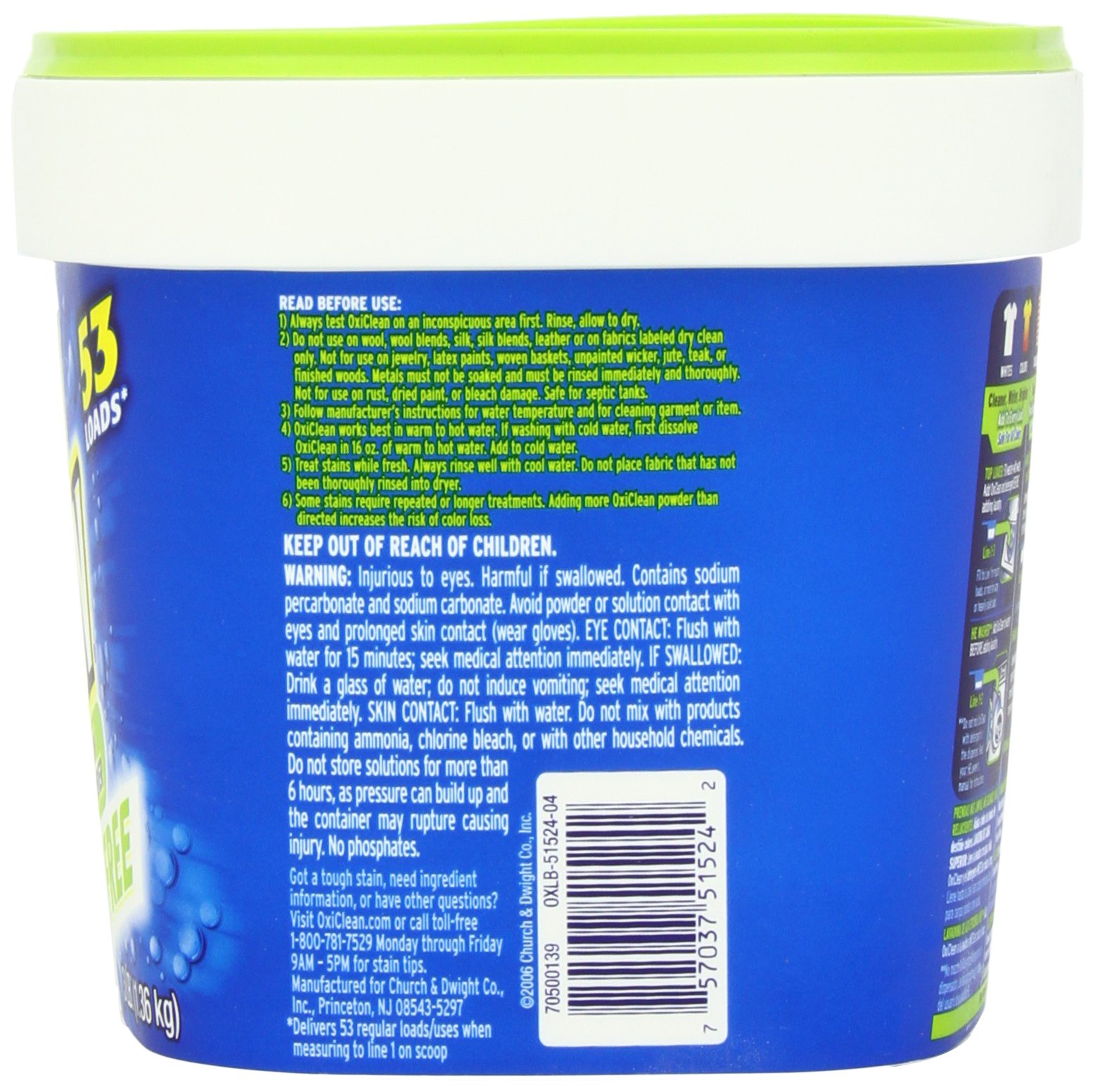 OxiClean Free Versatile Stain Remover Powder - 3 lb | Safe for Colors & Whites | Removes Tough Stains on Clothes, Carpets & More | Ideal for Laundry, Household Cleaning & Stain Removal
