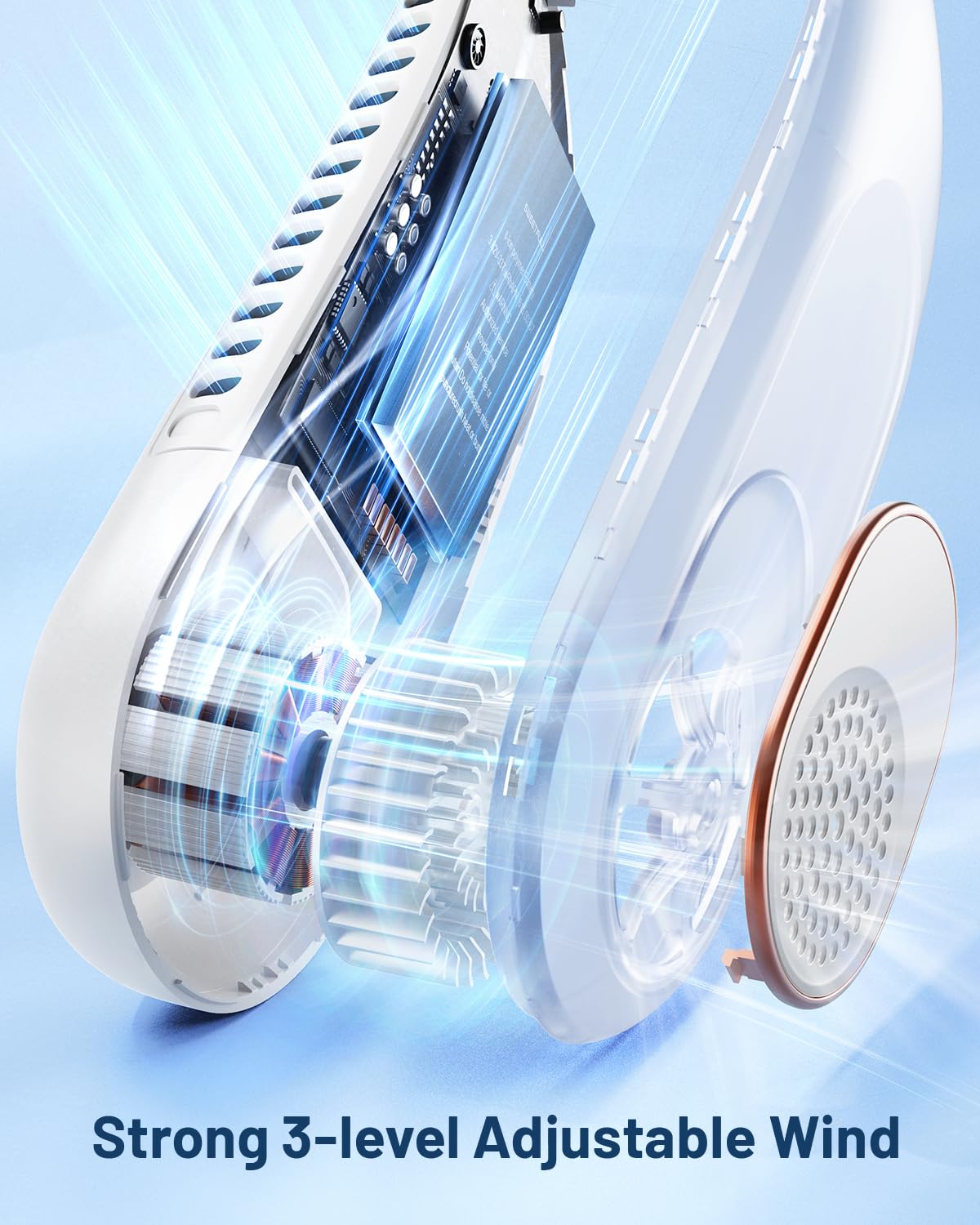 SWEETFULL 360° Bladeless Neck Fan - Portable USB Rechargeable Personal Cooling Fan with 4000mAh Battery | Hands-Free Wearable Fan for Outdoor, Office, Travel, Gym | Perfect Gift for Men, Women, Mom and Dad
