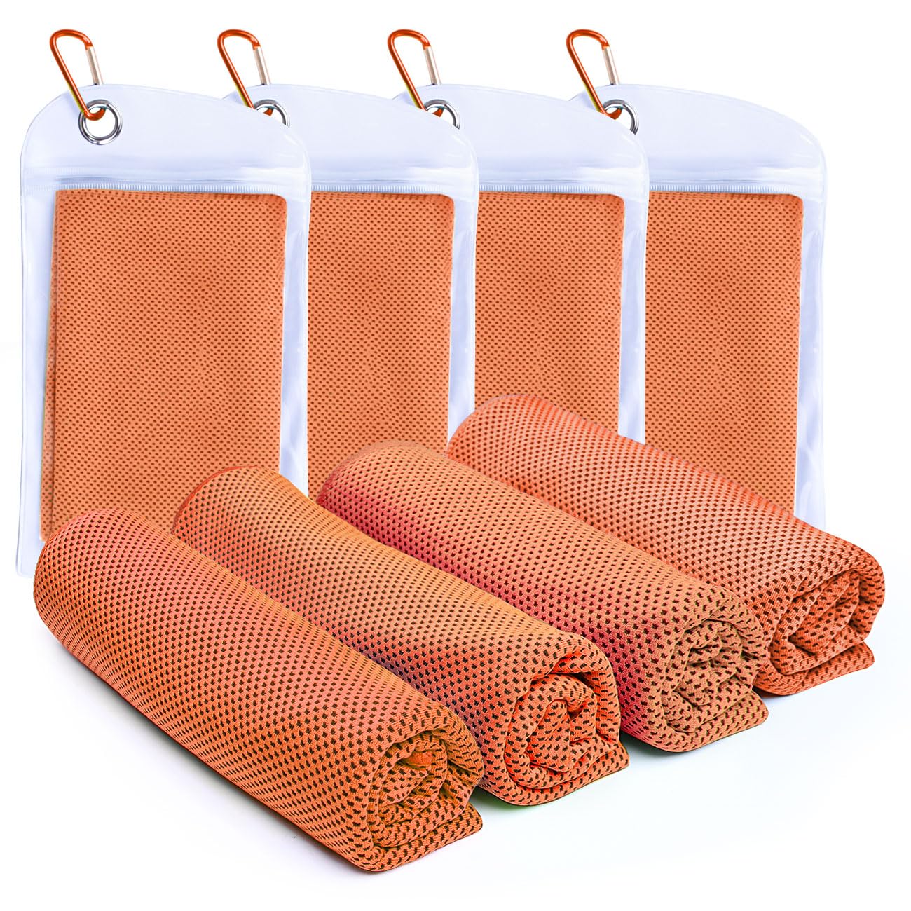 Alsol Lamesa 4-Pack Cooling Towels - Ice Sports & Chilly Neck Towels for Gym, Workout, Fitness & Yoga | Microfiber Quick-Dry Cooling Towels for Outdoor Sports, Running, Hiking & Hot Weather