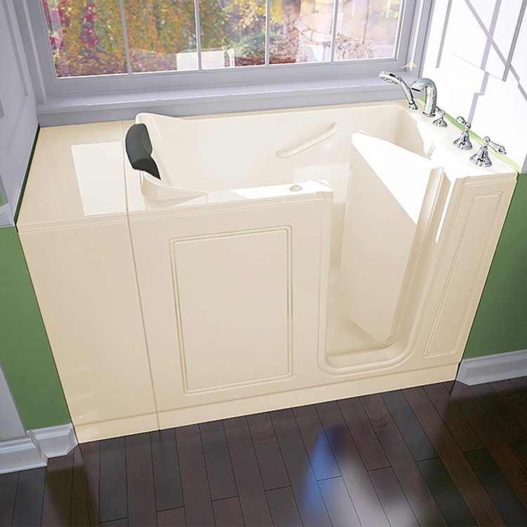 28W x 48L Acrylic Walk-In Whirlpool Bathtub with Right Hand Drain & Faucet - Spa Luxury for Small Bathrooms & Master Suites