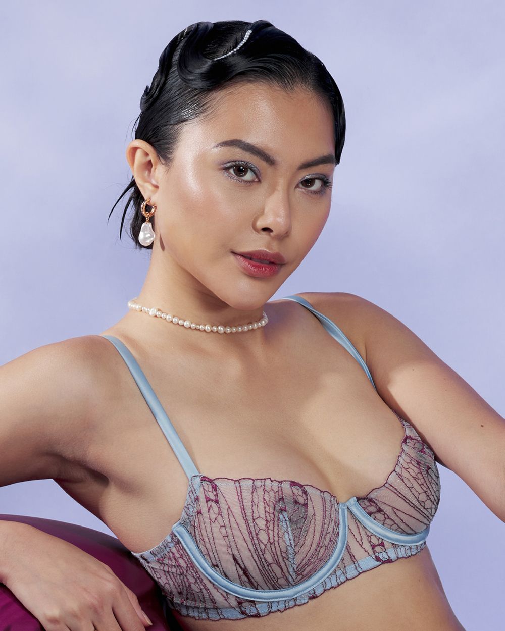 Airlia Darted Balconette Bra - Comfortable Lace Underwire Push Up Bra for Women, Perfect for Everyday Wear & Special Occasions
