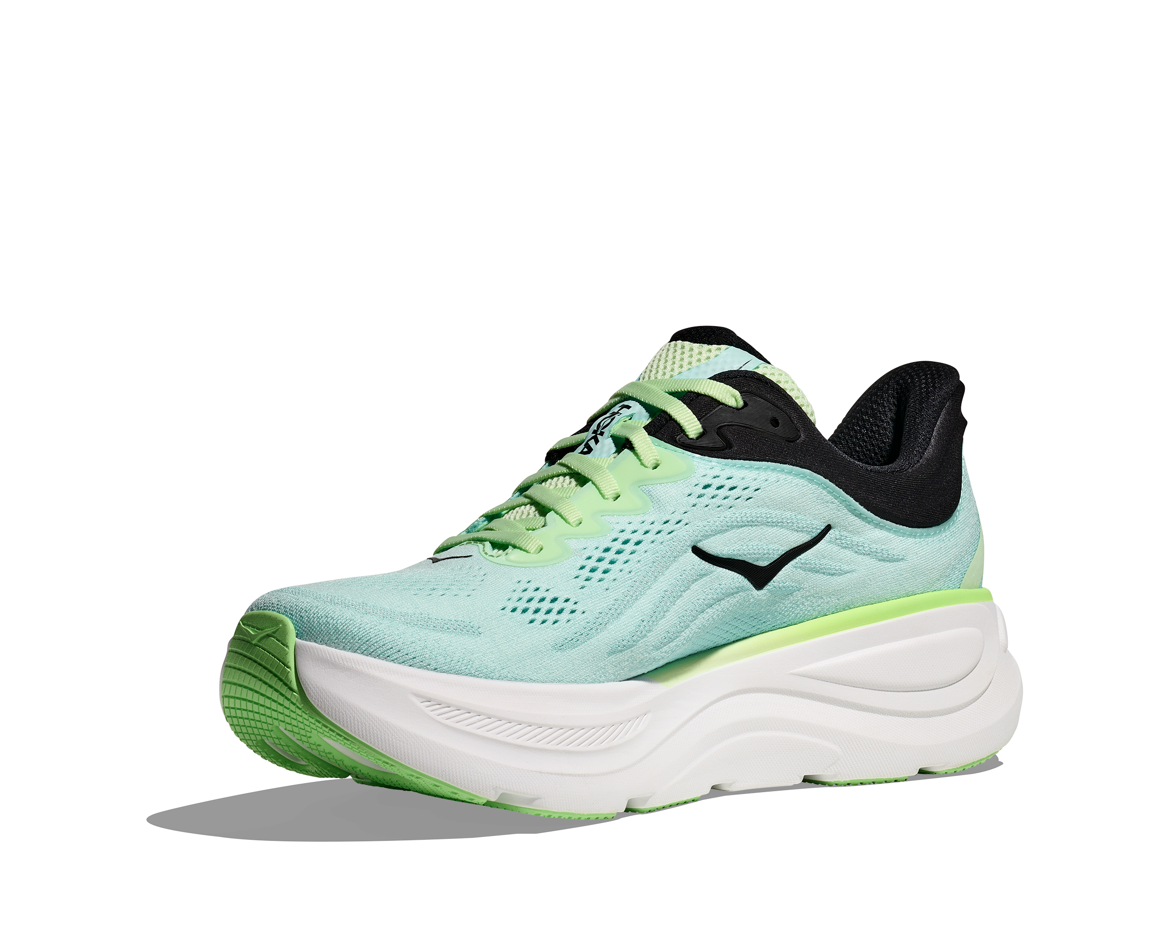 HOKA Men's Bondi 9 Running Shoes - Luna Moth/Blue Spark - Cushioned Road Running & Walking Shoes for Men - Perfect for Marathon Training, Jogging & Daily Comfort