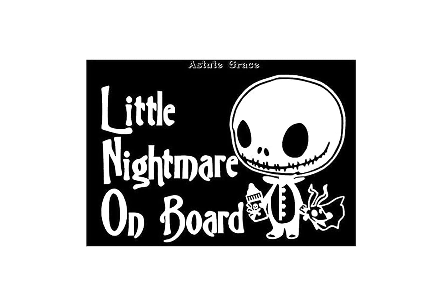 Jack Skellington Nightmare Before Christmas Vinyl Car Decal - 7.5 Inch White Baby on Board Sticker for Car Windows, Holiday Car Accessories | Perfect for Halloween & Christmas Decorations