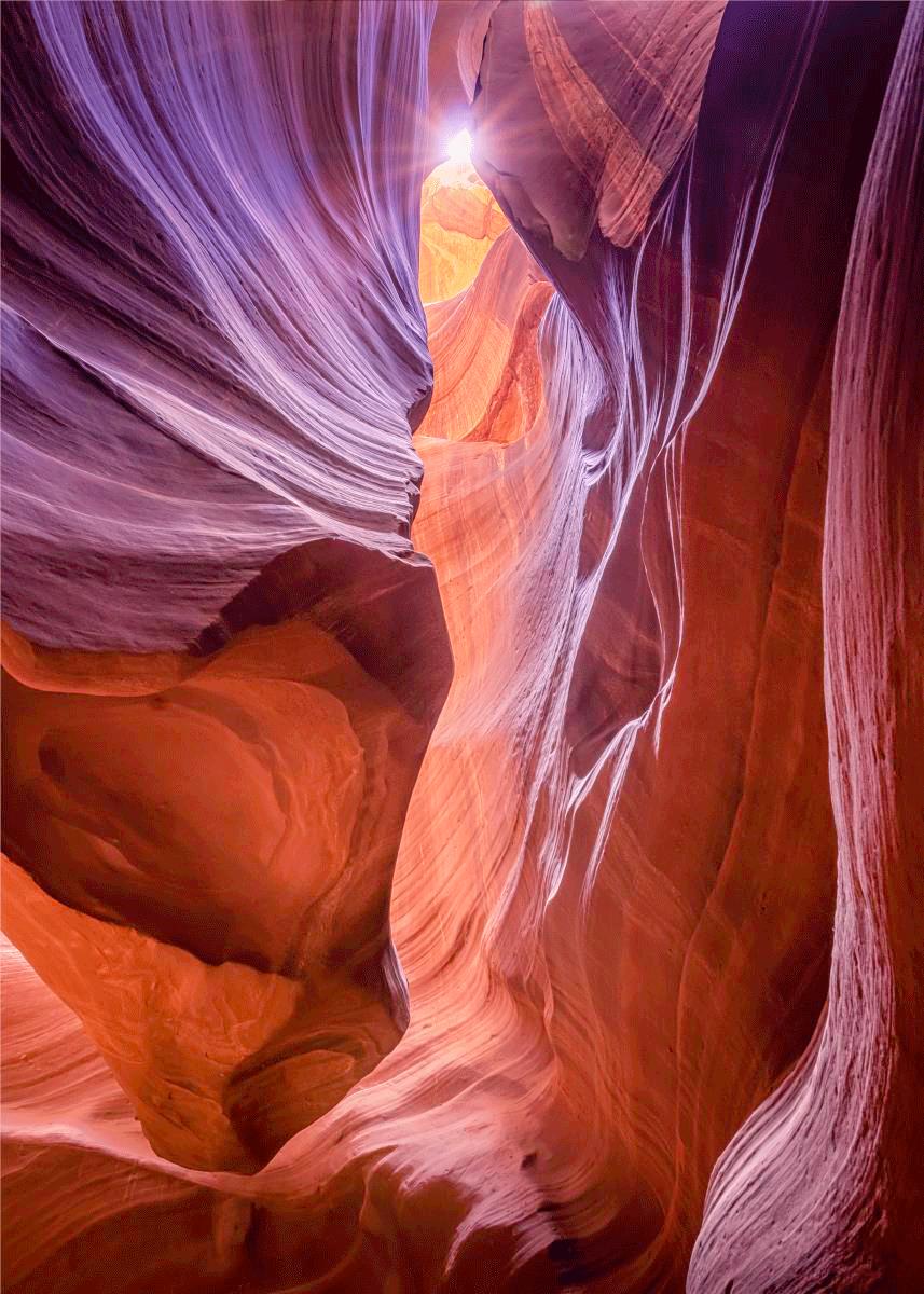 Antelope Canyon Sunburst Wall Art - Stunning Desert Landscape Photography Print for Home & Office Decor | Perfect for Living Room, Bedroom, or Gift
