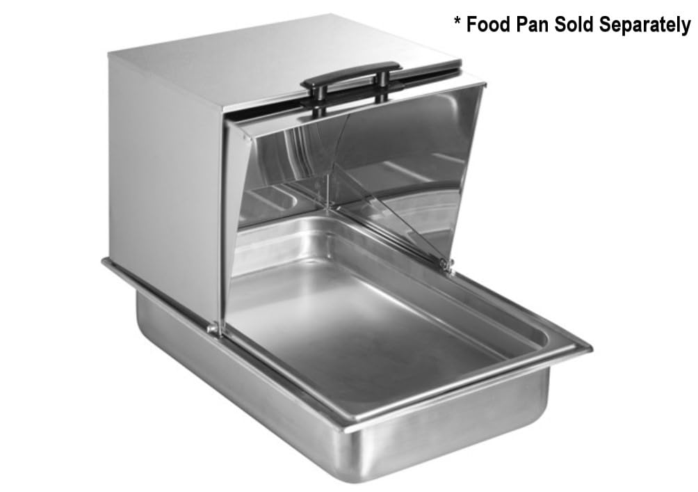 Soro Essentials Commercial Stainless Steel Steam Table Pan with Roll Top Cover & Handle - Anti-Jamming Square Back Design for Restaurants, Catering & Buffet Service - Perfect for Food Warming, Holding & Display in Commercial Kitchens