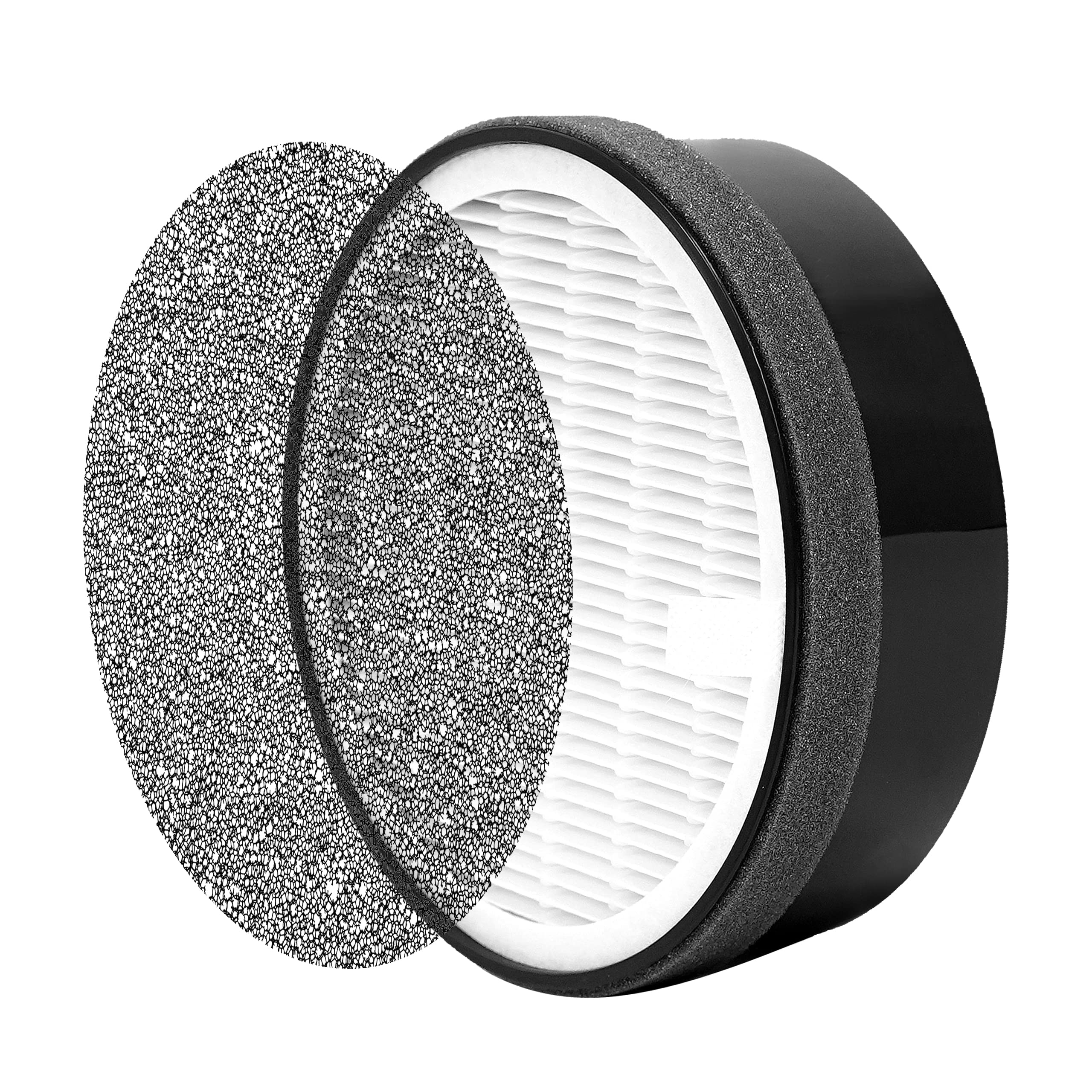 JUNHUI LV-H132-RF Air Purifier Replacement Filter - High-Efficiency Activated Carbon & True HEPA Filter (1 Pack, Black) for Home, Office, and Bedroom Air Purification