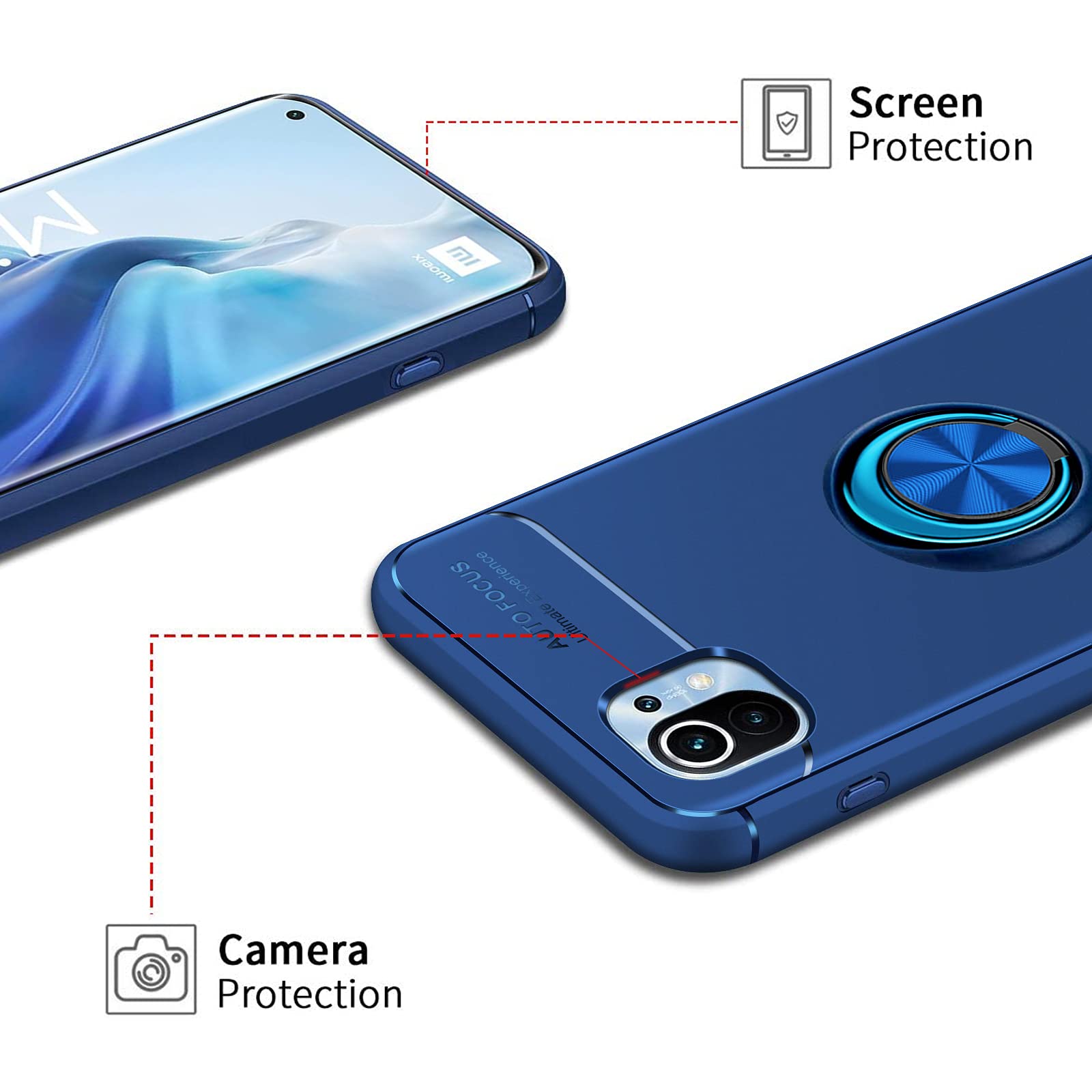 Premium Shockproof Carbon Fiber Case for Xiaomi Mi 10S with Free Tempered Glass Screen Protector | Slim Silicone Bracket Holder | 6.67