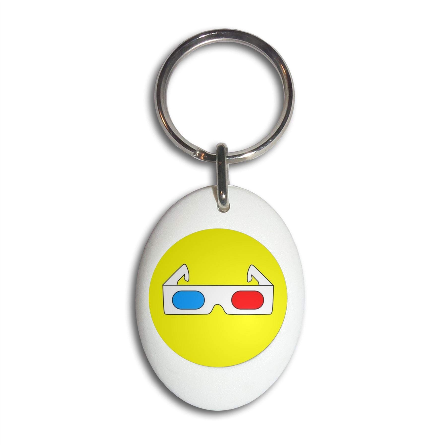 4D Glasses - Plastic Oval Key Ring with UV Protection - Perfect for Movies, Concerts, and 3D Events - Fun Novelty Gift Idea