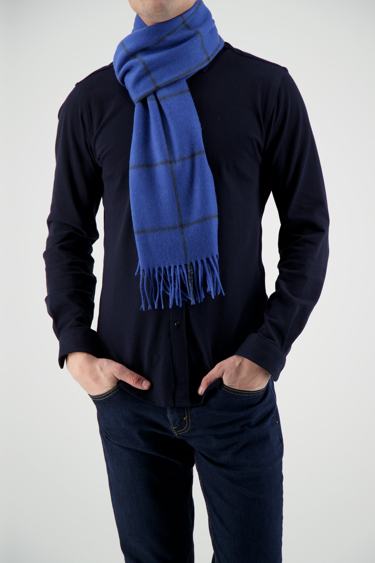 Joshua Ellis Soft Blue Cashmere Scarf for Women & Men - Luxurious Winter Accessory for Cold Weather & Fashion Outfits