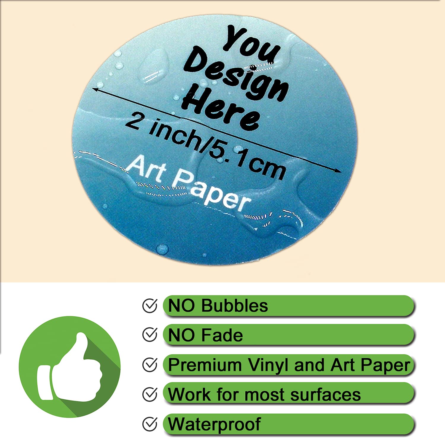 Custom Business Logo Stickers - Personalized Stickers with Any Design, Image, or Text - 200PCS Waterproof Vinyl Labels for Branding, Events, Packaging & Gifts - Perfect for Weddings, Birthdays, Thank You Cards & Product Labeling