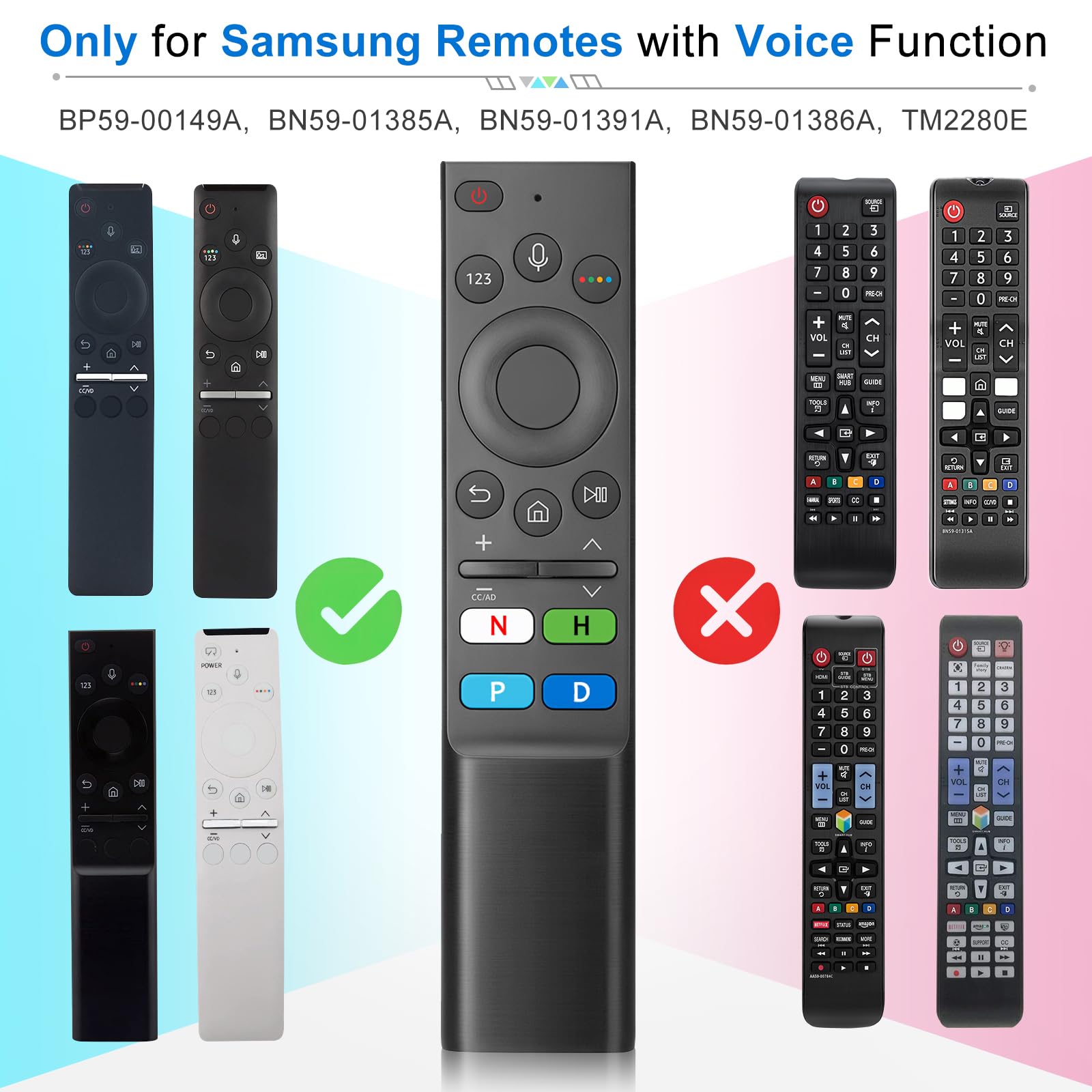 Samsung Smart TV Voice Remote Control Replacement - Compatible with Samsung TV Models | Perfect for Streaming, Gaming & Home Entertainment