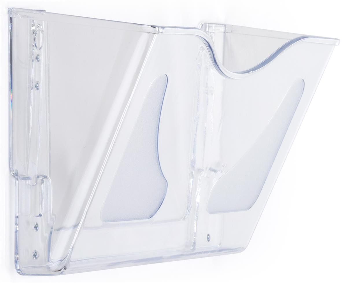 Set of 6 Clear Acrylic Wall File Folder Holders - Letter/Legal Size Single Pocket Office Organizer for Documents, Papers & Files - Perfect for Home Office, Classroom or Workplace Organization