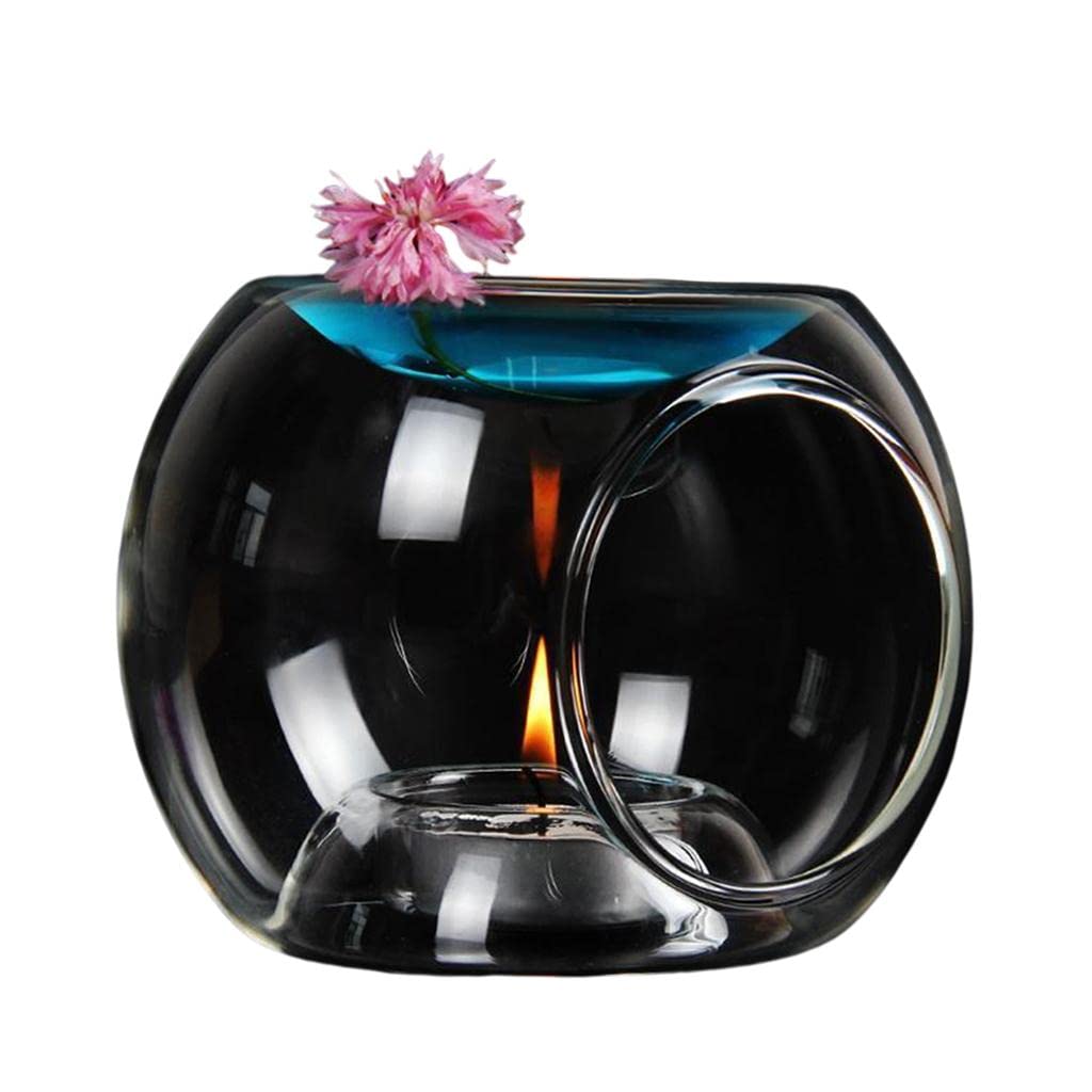 Harilla Burner - Modern Nordic Glass Candle Holder for Essential Oils & Aromatherapy, Concave Bottom Design - Perfect for Bedroom, Office, Yoga Studio & Home Decor Relaxation