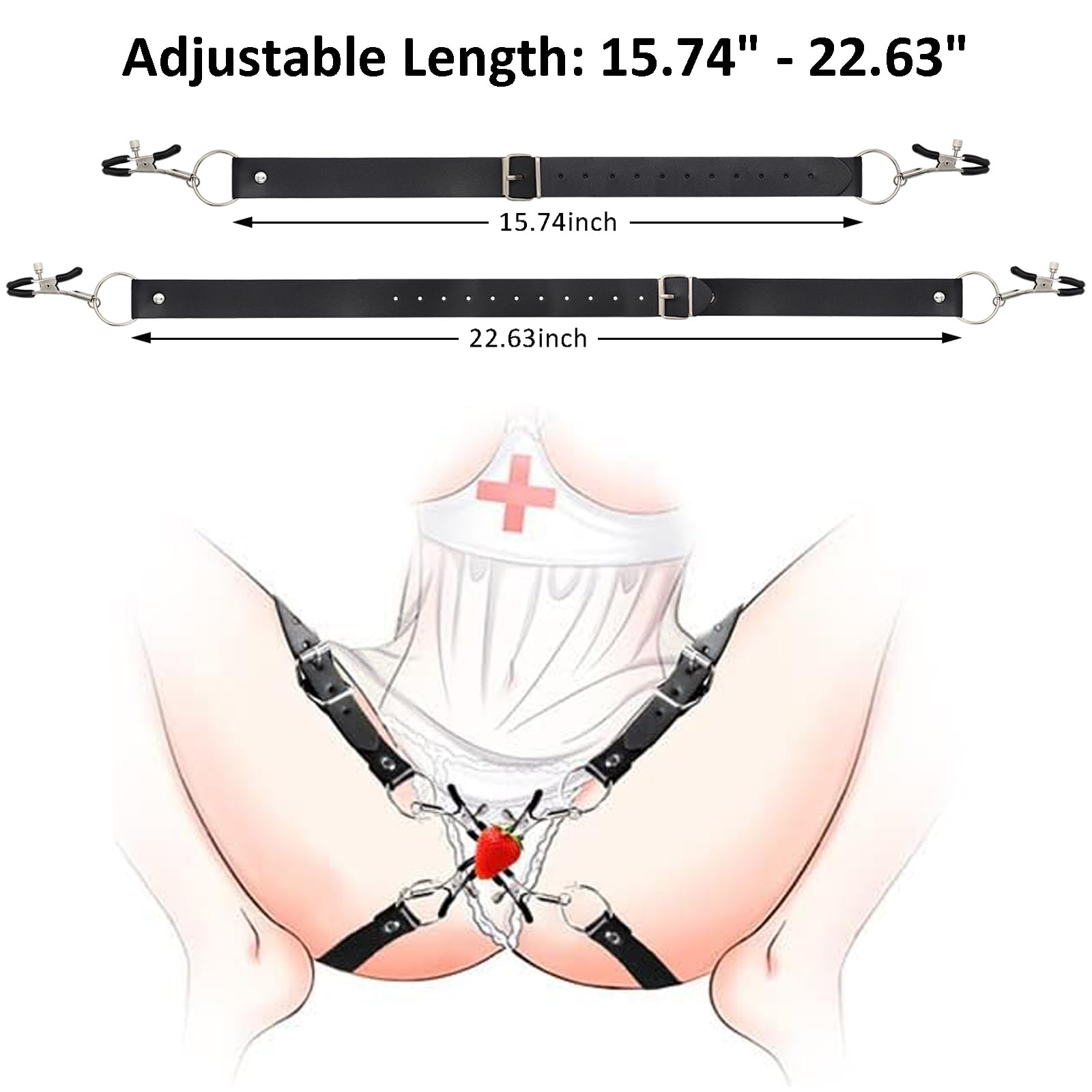 BDSM Bondage Gear Set for Couples - Adult Sex Toys & Accessories Including Nipple Clamps, Labia Spreader, Clit Stimulator & Restraint Straps - Enhance Intimacy & Kinky Pleasure for Women (Bedroom Play, Spicing Up Relationships, BDSM Exploration)
