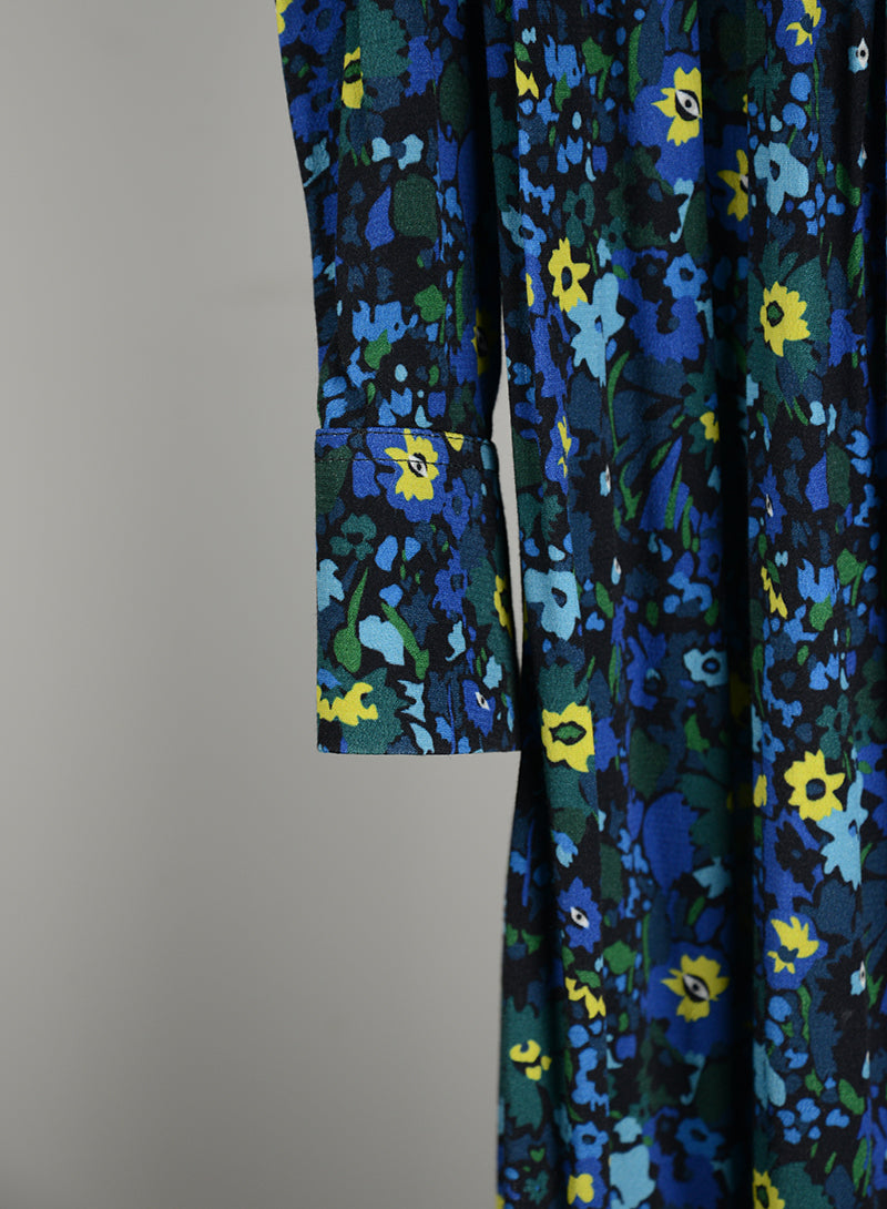 Vivetta Blue Floral Long Dress Size 42 - Elegant Evening Gown for Parties, Weddings & Special Occasions