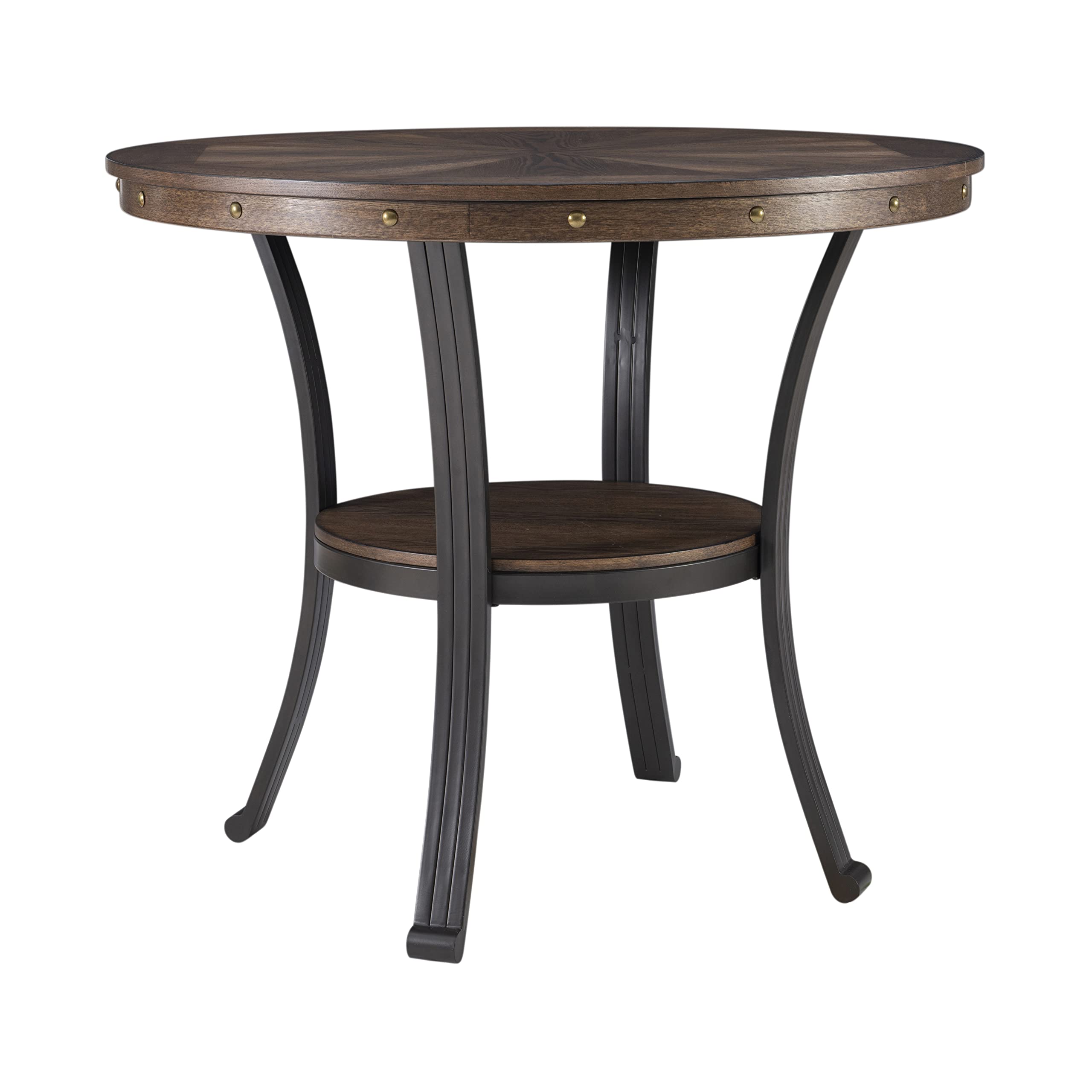 Powell Franklin Small Brown Side Table - Compact End Table for Living Room, Bedroom, or Office - Solid Wood Accent Table with Classic Design