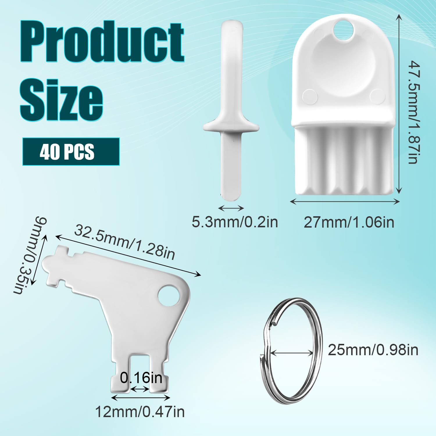 40pcs Heavy Duty Paper Towel Holder Keys with 40 Metal Key Rings - Commercial Grade Hand Towel Dispenser Keys for Office Buildings, Schools & Large Facilities - Perfect for Janitors & Maintenance Staff