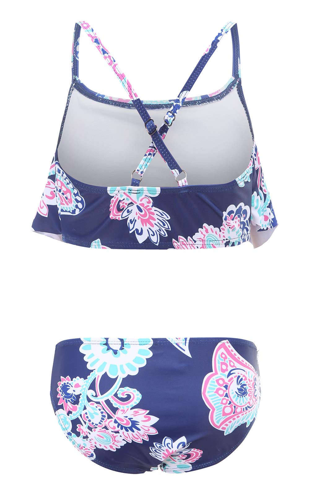 Girls Two Piece Swimsuits - Rainbow Bikini Sets with Adjustable Straps | Bathing Suits for Kids & Teens | Perfect for Beach, Pool & Summer Vacations
