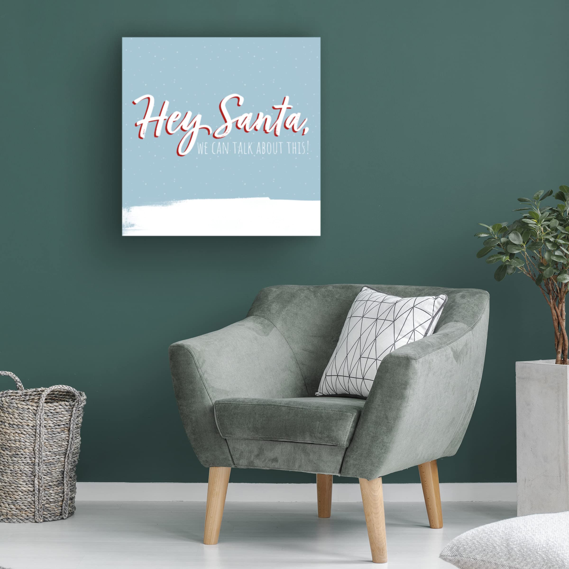 Grace Popp 'Dear Santa II' Canvas Wall Art - Christmas Holiday Home Decor for Living Room, Bedroom & Office