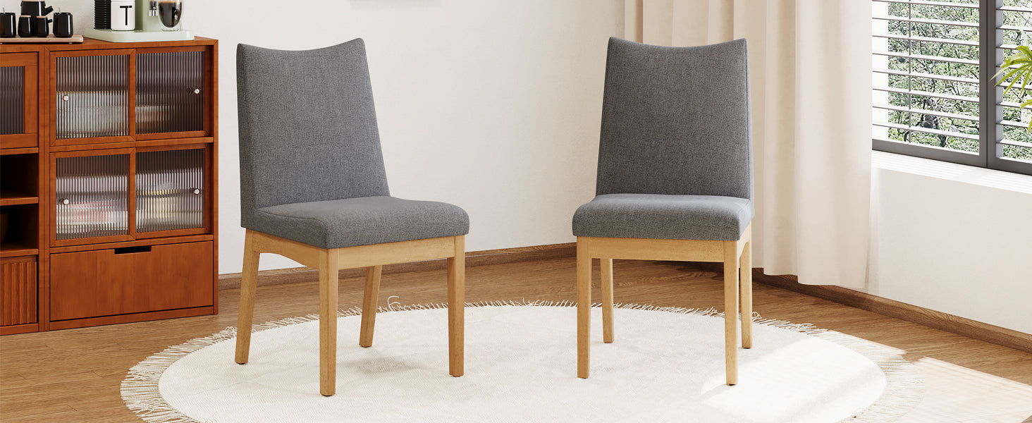 Modern Dining Chairs Set of 2 - Comfortable Kitchen Chairs with Padded Seat - Perfect for Dining Room, Kitchen, Breakfast Nook & Small Spaces