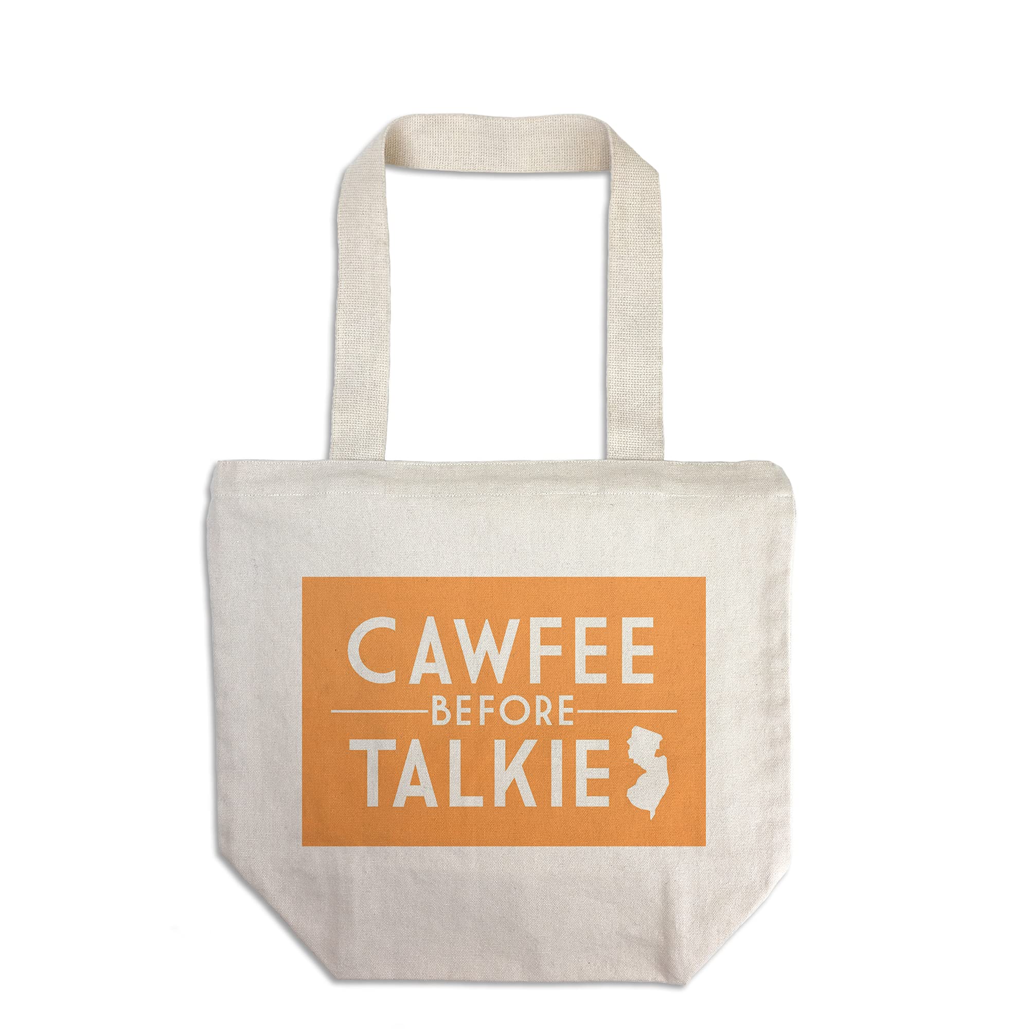 Cawfee Before Talkie New Jersey Cotton Canvas Reusable Tote Bag - Eco-Friendly Shopping Bag for Groceries, Beach & Daily Use