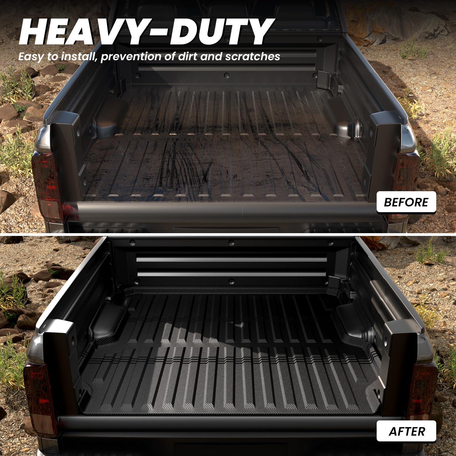 LASFIT Custom Fit TPE All-Weather Truck Bed Mat for Honda Ridgeline 2017-2025 (5.3FT/64.0 in) - Durable Cargo Liner Protector for Pickup Truck Bed | Perfect for Hauling, Camping & Outdoor Adventures