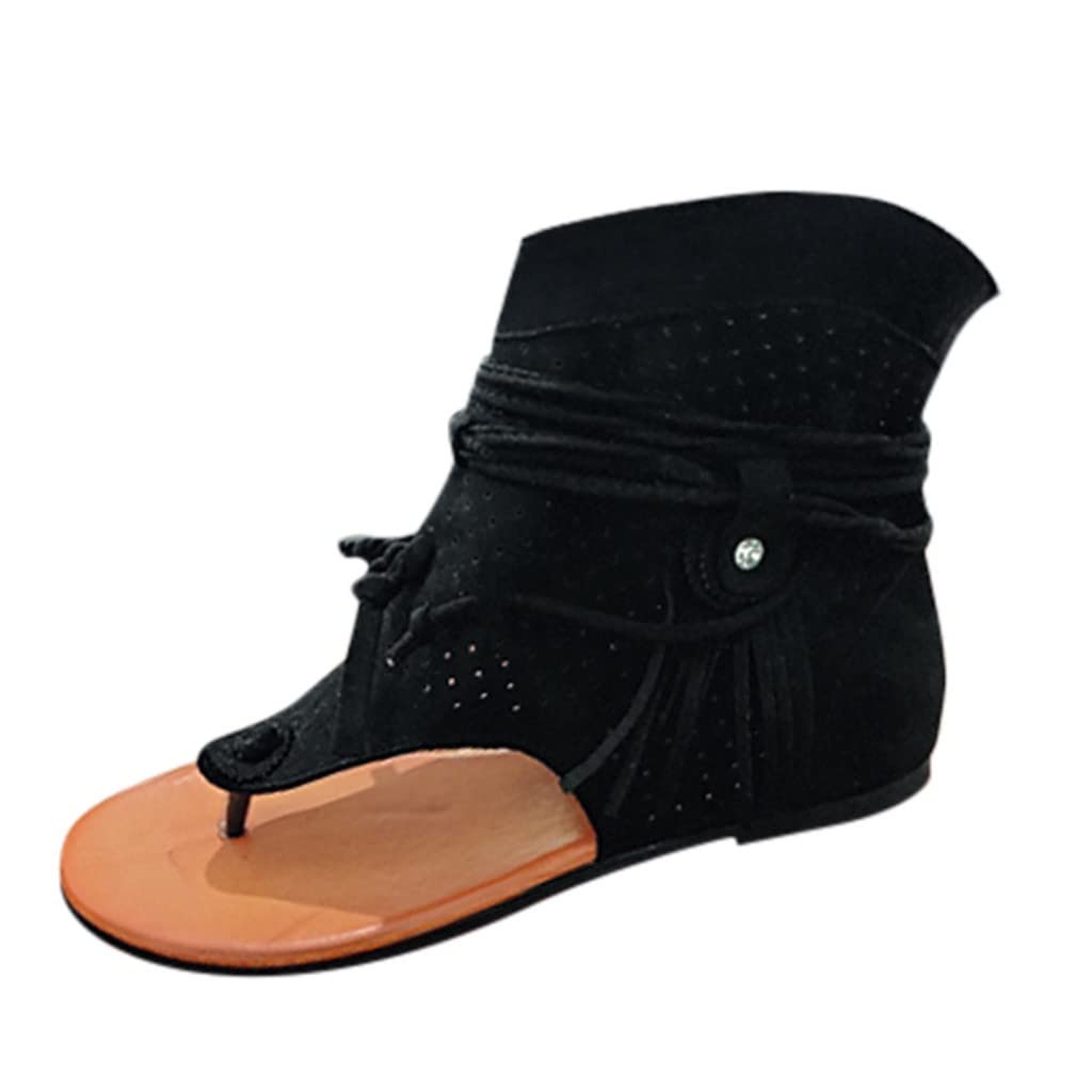 Women's Bohemian Roman Sandals with Tassels - Retro Beach Shoes for Girls & Women - Perfect for Summer Vacations, Beach Walks, and Boho Fashion Outfits