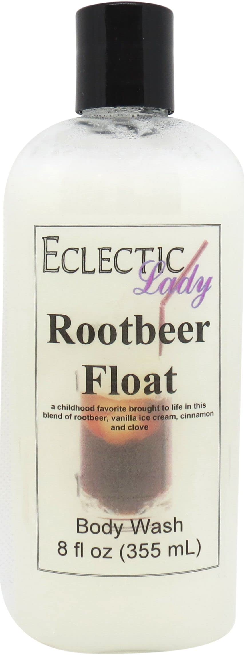 Eclectic Lady Liquid Pearl Body Wash - Rootbeer Float Scent | 3-in-1 Bubble Bath, Hand Soap & Body Wash | Phthalate-Free, Handcrafted in USA (8 oz) | Perfect for Relaxing Baths, Spa Days & Gift Giving