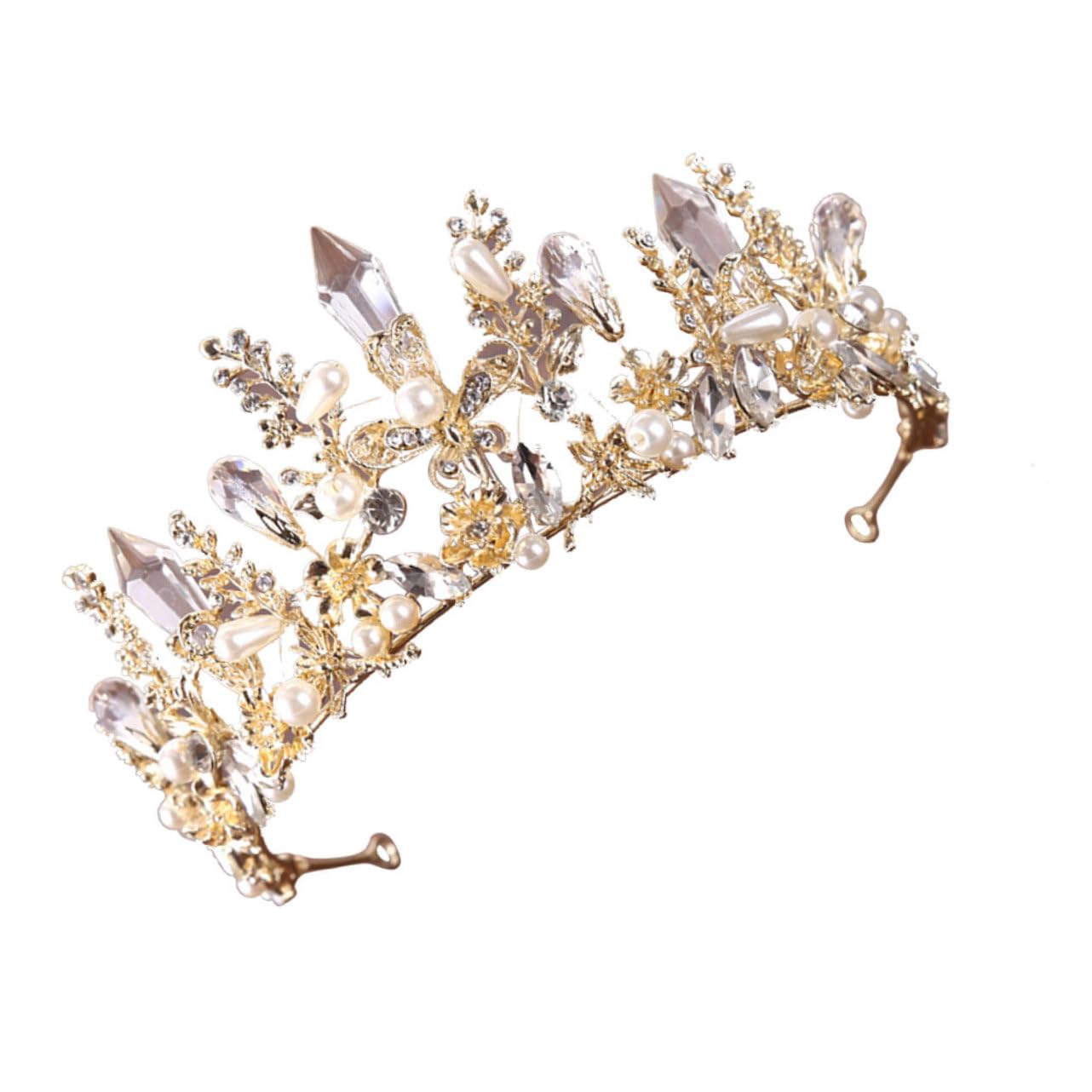 Elegant Crystal Bridal Tiara Headpiece for Women - Baroque Wedding Crown with Rhinestones, Fairy Princess Hair Accessory for Brides, Prom, Pageants, and Special Occasions