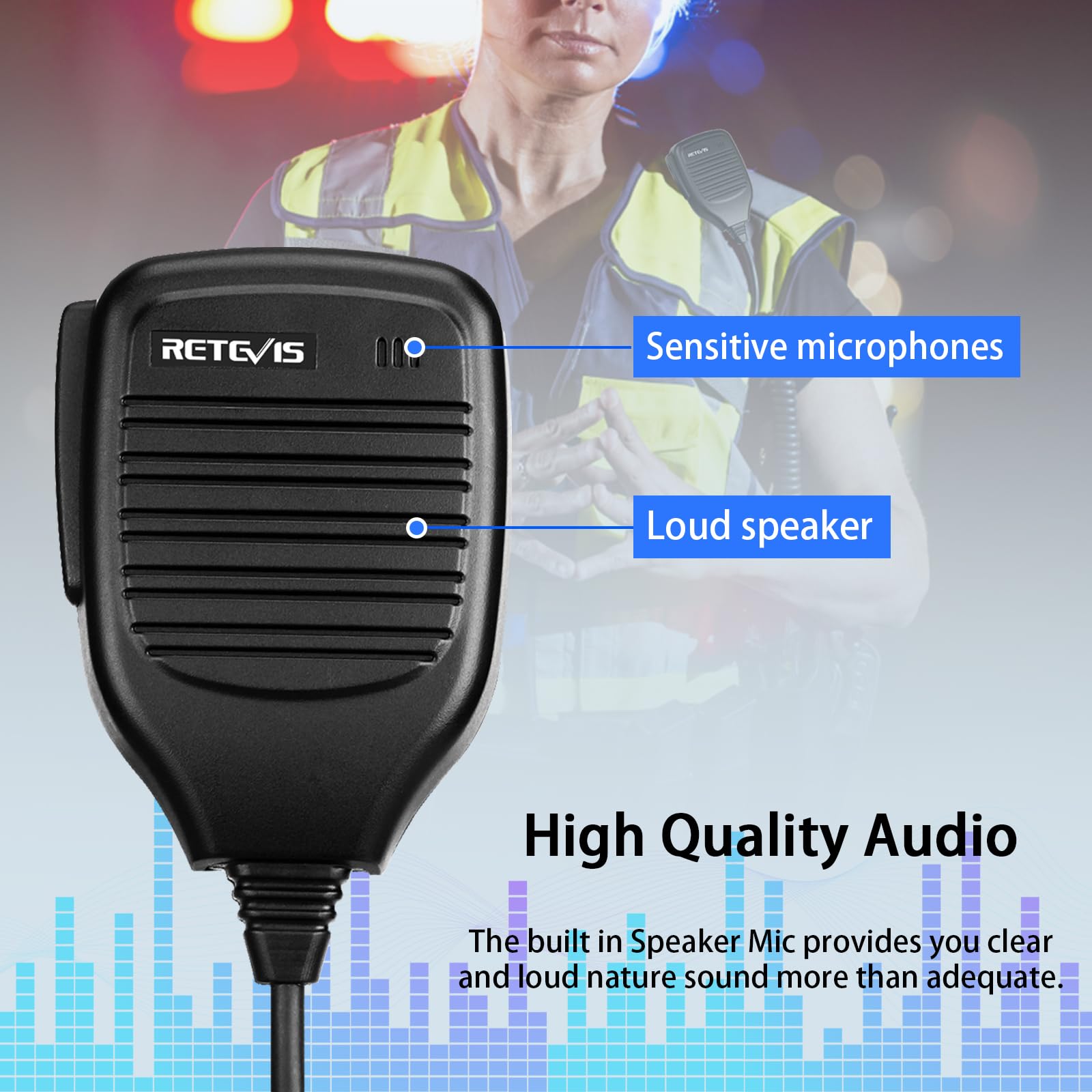 Retevis 2 Pin Shoulder Microphone Speaker - 5 Pack Walkie Talkie Mic Compatible with Retevis H-777 RT22 RT68 & Baofeng UV-5R BF-F8HP - Perfect for Security, Construction, and Outdoor Adventures