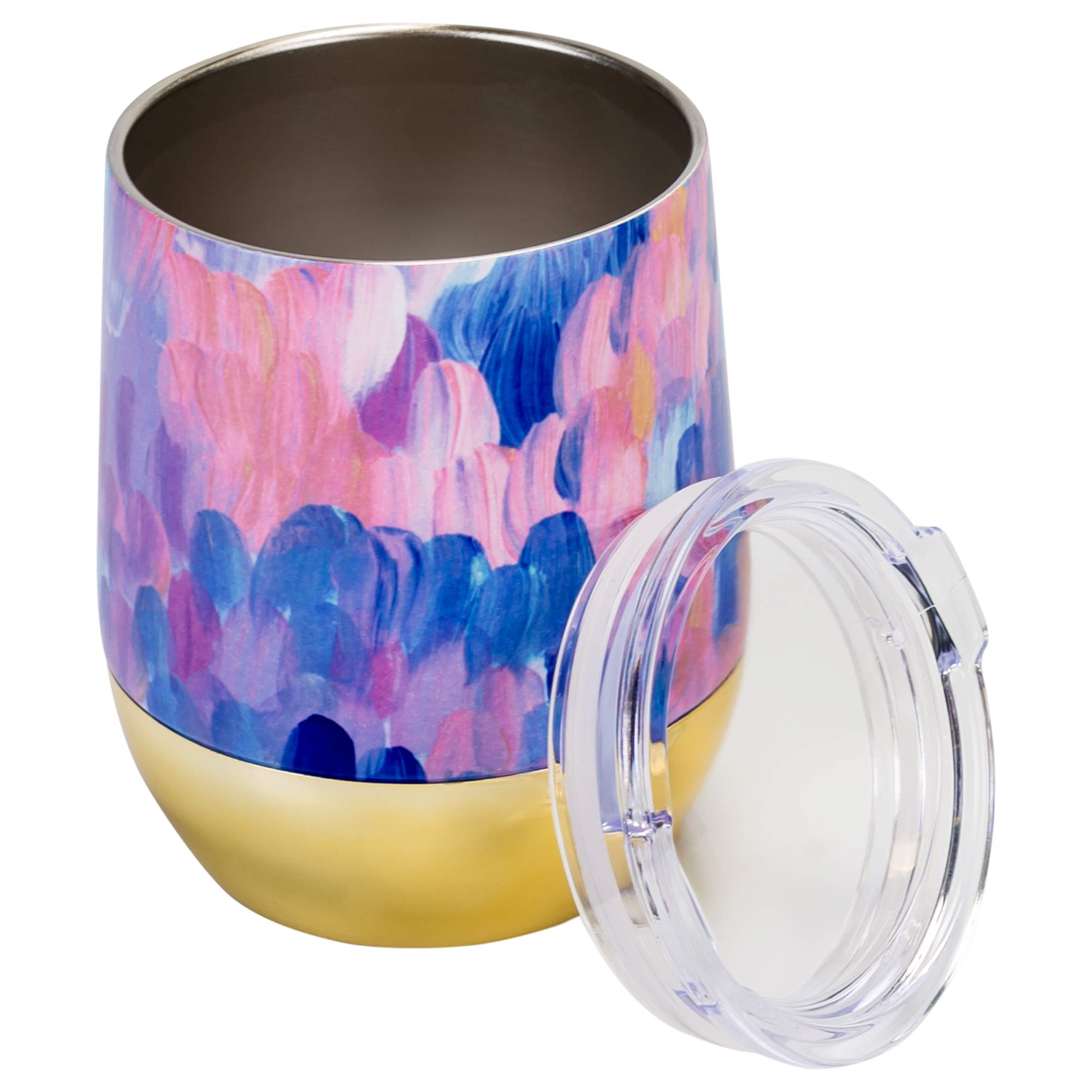 Mary Square Unisex Stainless Steel Tumbler with Purple Watercolor Design - 20oz Insulated Travel Mug for Coffee, Tea & Cold Drinks - Perfect for Office, Gym, Hiking & Outdoor Activities