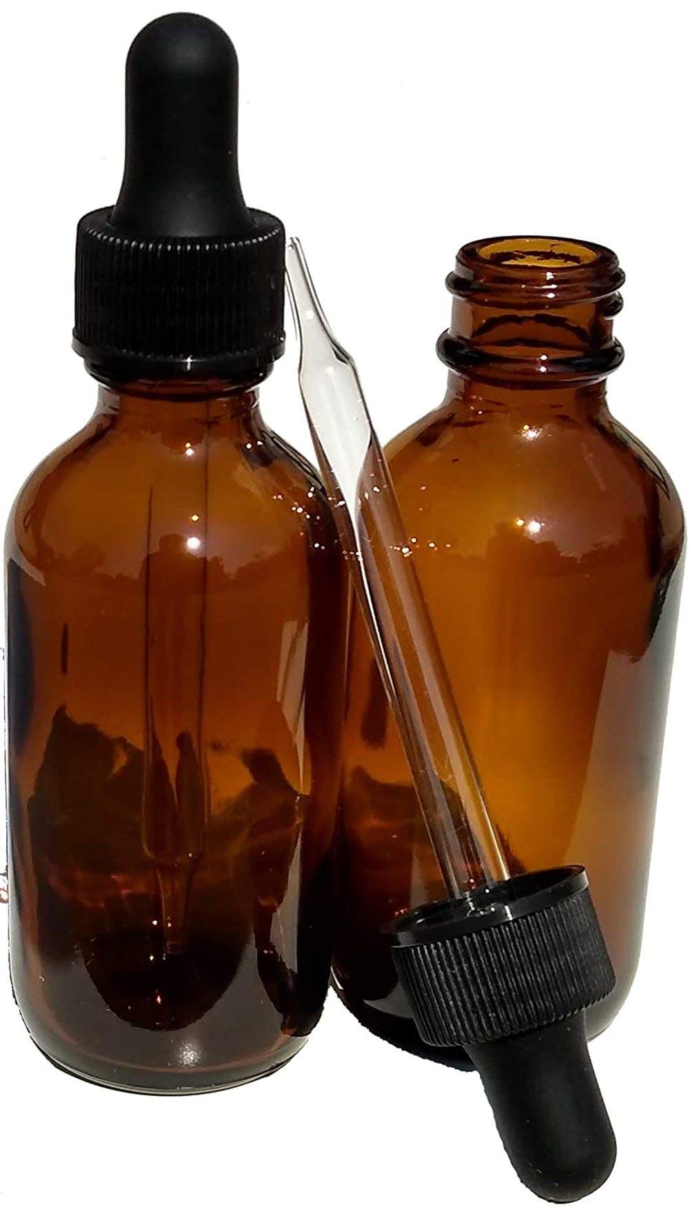 2 Pack Brown Amber Glass Bottles with Rubber Dropper Pipette - 5ml for E Juice, Beard Oil & Essential Oils | Leak Proof, UV Protection, Perfect for DIY Mixing, Travel & Gift Giving