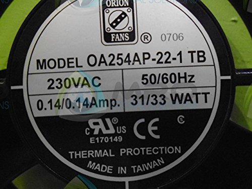 Orion OA254AP-22-1TB 254mm AC Cooling Fan - 1650 RPM, 547 CFM, 230V, Dual Ball Bearing for Industrial Equipment, HVAC Systems & Server Racks