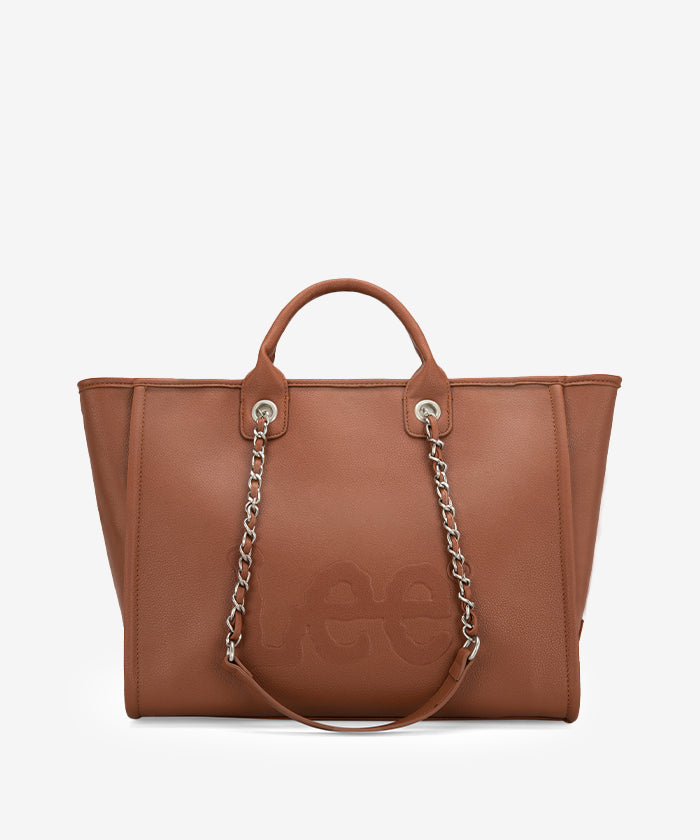 Lee Genuine Grain Leather Chain Strap Shoulder Bag for Women - Stylish Crossbody Purse for Work, Travel & Everyday Use