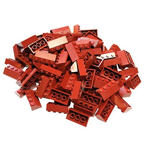 LEGO Dark Red 2x4 45° Slope Bricks (100 Pieces) - Perfect for MOC Building, LEGO Architecture & Creative DIY Projects
