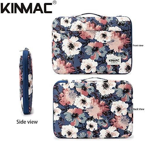 Kinmac 360° Full Cushioned Water Resistant Laptop Sleeve Case for MacBook Pro 16/15 inch & 15.6 inch Laptops - Protective Computer Bag with Shock Absorption (Camellia Design) - Perfect for Travel, Office & School Use