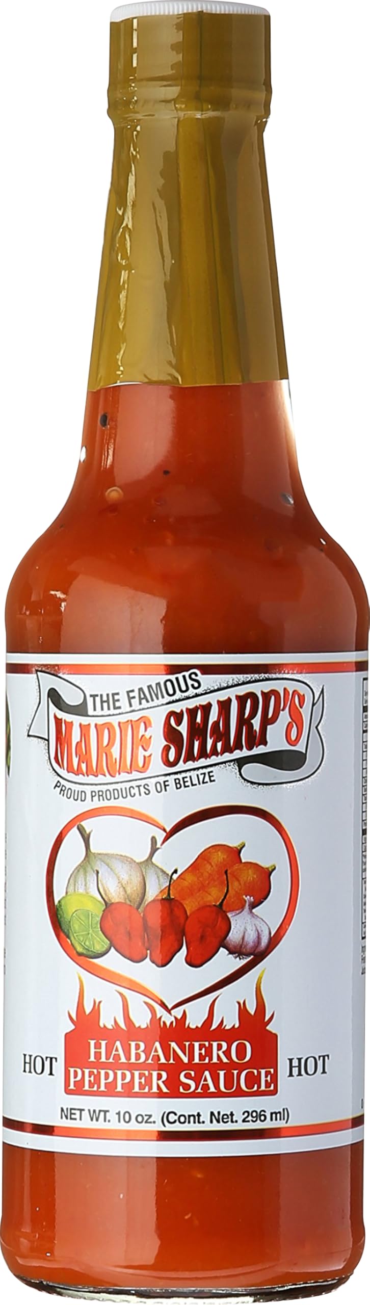 Marie Sharp's Hot Habanero Pepper Sauce - 10 oz Bottle (Pack of 3) | Spicy Habanero Hot Sauce for Tacos, Wings, Burgers & Mexican Food | Gluten-Free & Vegan-Friendly
