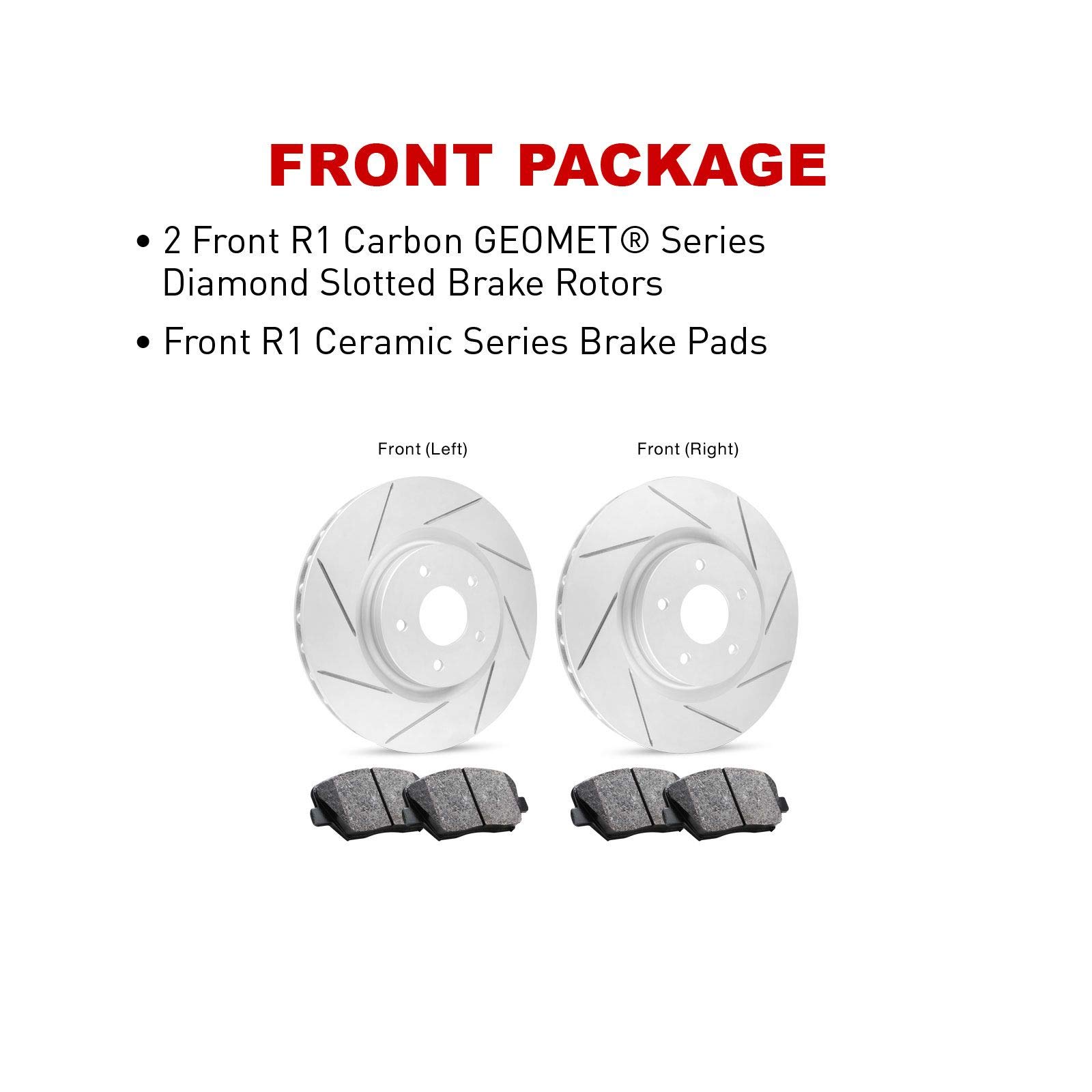 R1 Concepts Premium Ceramic Front Brake Pads and Rotors Kit - Compatible with 2003-2009 Volvo XC90 | High-Performance Braking for Safe Driving & Heavy Loads