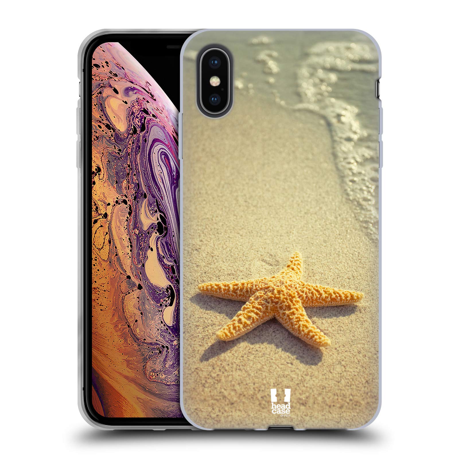 Starfish by The Shore Soft Gel Phone Case for Apple iPhone Xs Max - Cute Animal Design with Matching Wallpaper - Perfect for Beach Trips & Summer Vacations