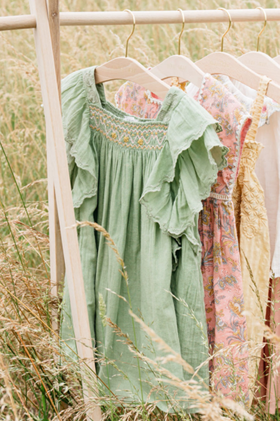 Girls Olive Green Dress by Louise Misha Martine - Perfect for Birthday Parties, School Events & Family Photos