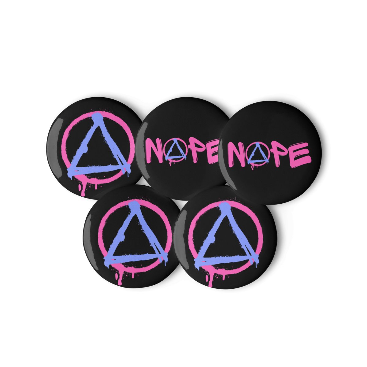 Graffiti Sobriety Symbol & 'Nope' Pin Button Set - Motivational Recovery Pins for AA Meetings, Sobriety Gifts & Addiction Awareness - Perfect for Jackets, Backpacks & Denim