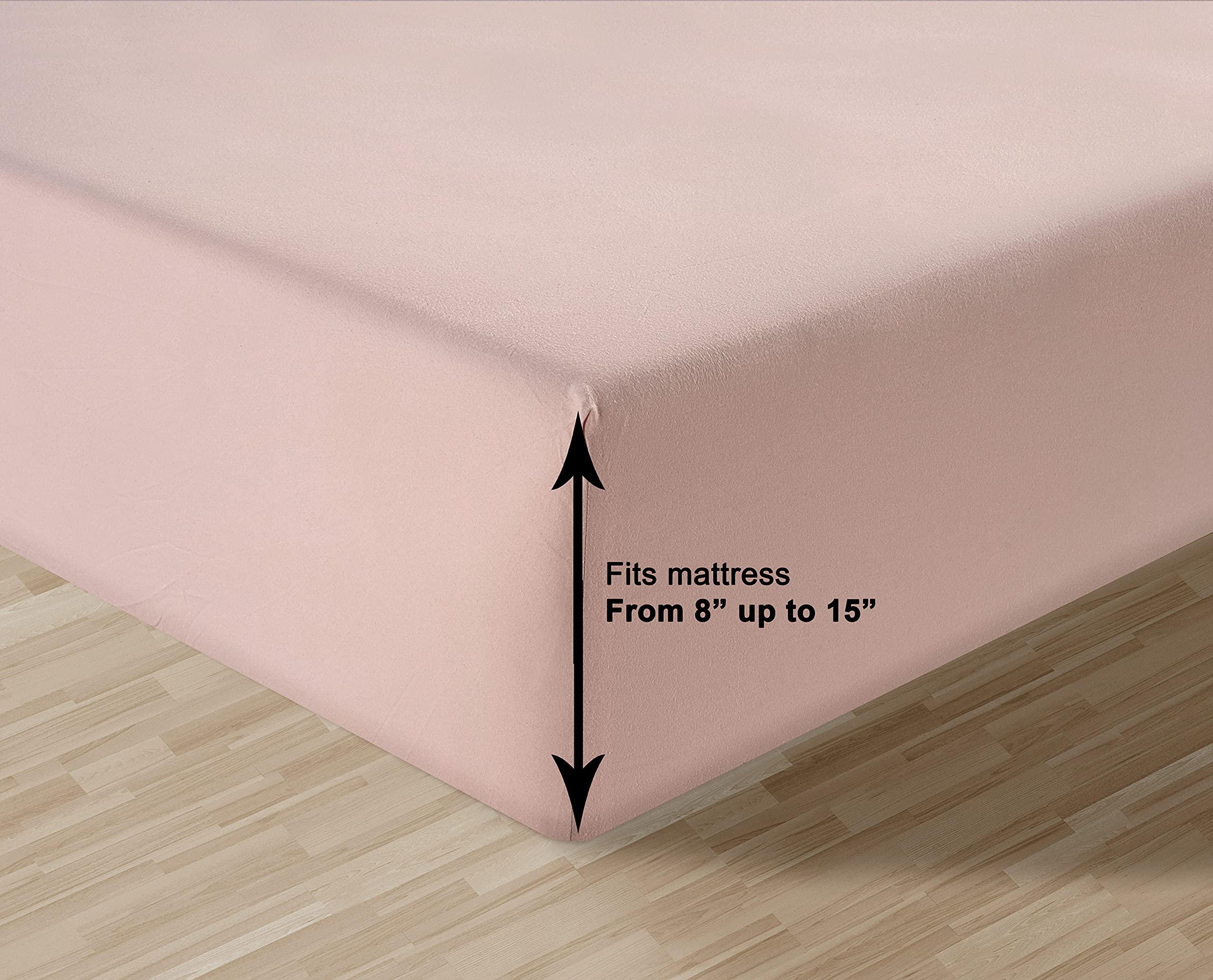 100% Organic Cotton Queen Size Fitted Sheet - Soft, Breathable & Eco-Friendly - Fully Elasticized with French Seams for Secure Fit - Perfect for Bedrooms, Guest Rooms & Vacation Homes - Includes Matching Pillowcases (Sepia Rose)