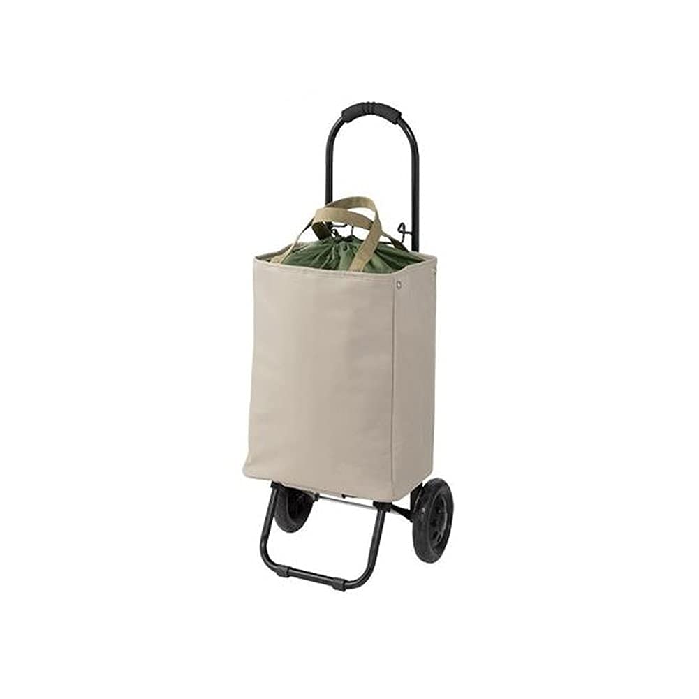 Foldable Collapsible Wagon Cart with Removable Canvas Bag - Heavy Duty Utility Cart with Wheels for Grocery Shopping, Beach, Camping, Picnic & Outdoor Activities (Beige)